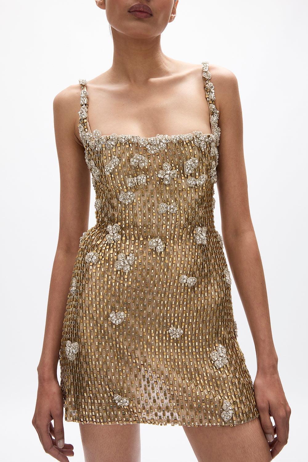 Solana Mini Dress-GOLD-2-CLOTHINGDRESSCOCKTAIL-RACHEL GILBERT