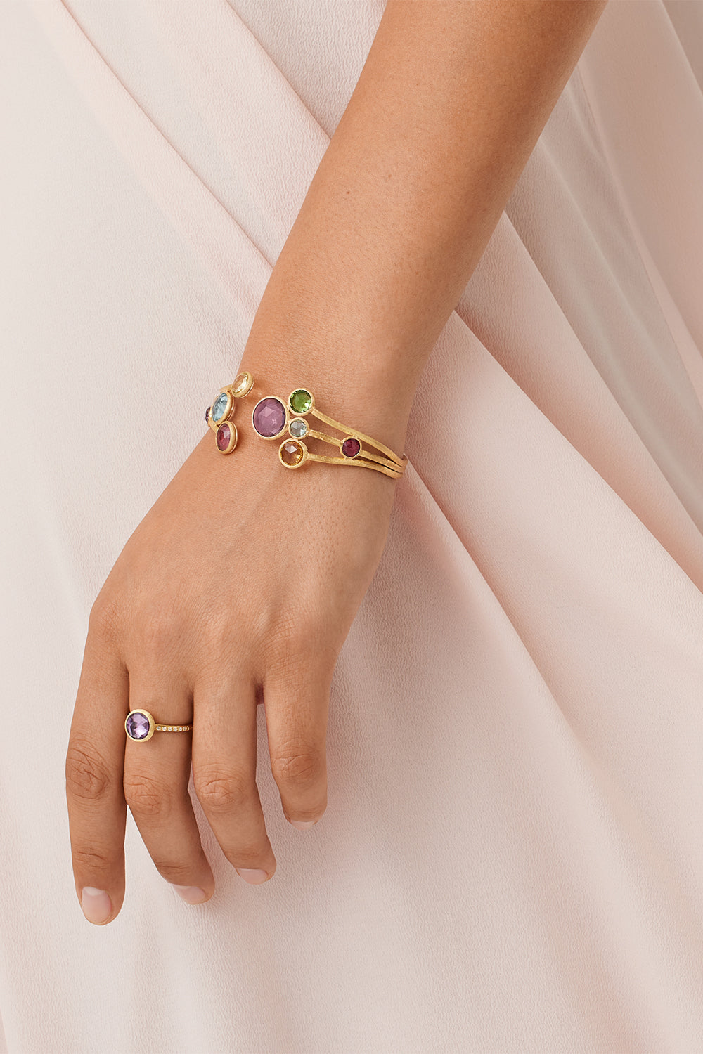 Multi-Colored Gemstone Jaipur Cuff Bracelet
