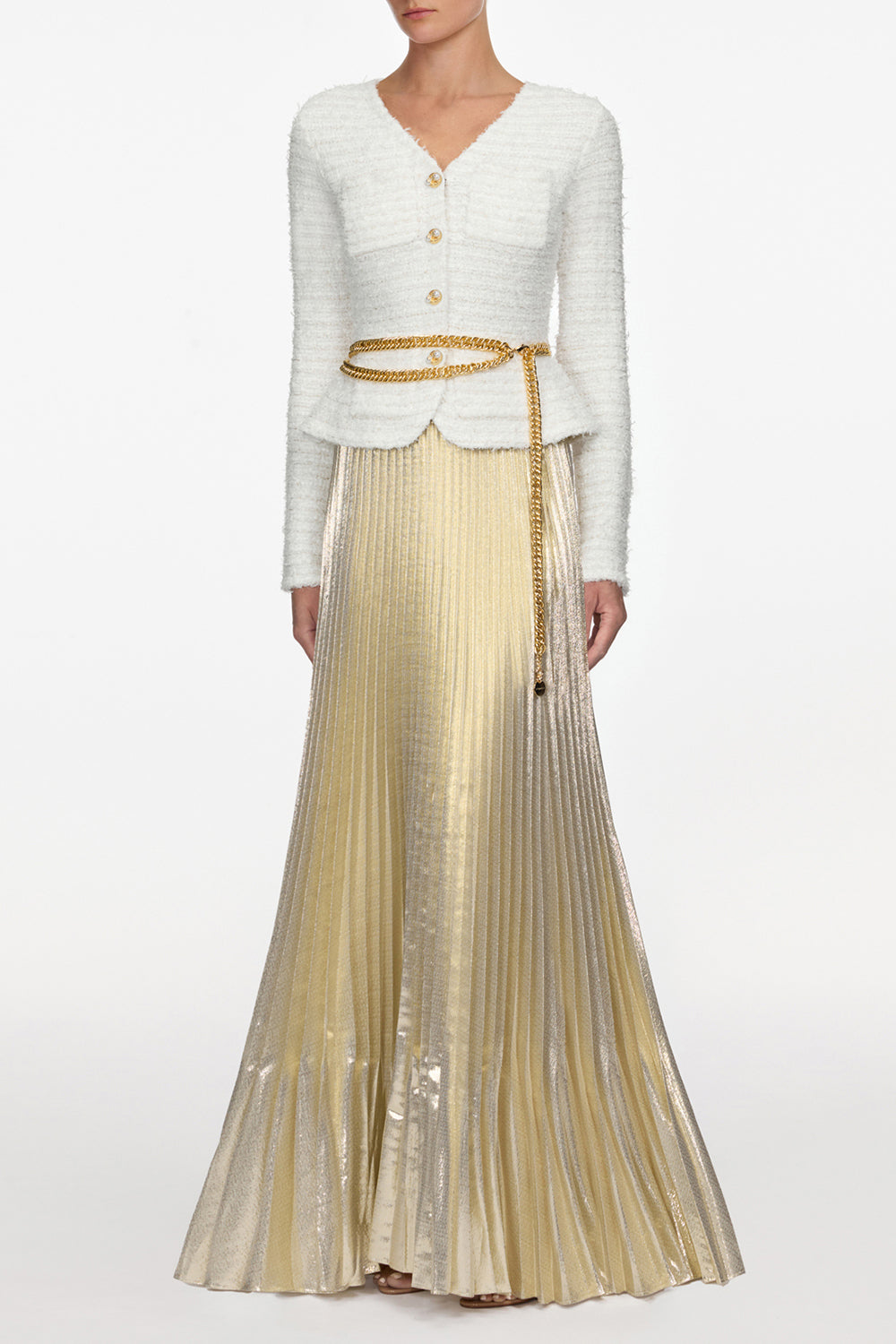 Textured Metallic Maxi Dress