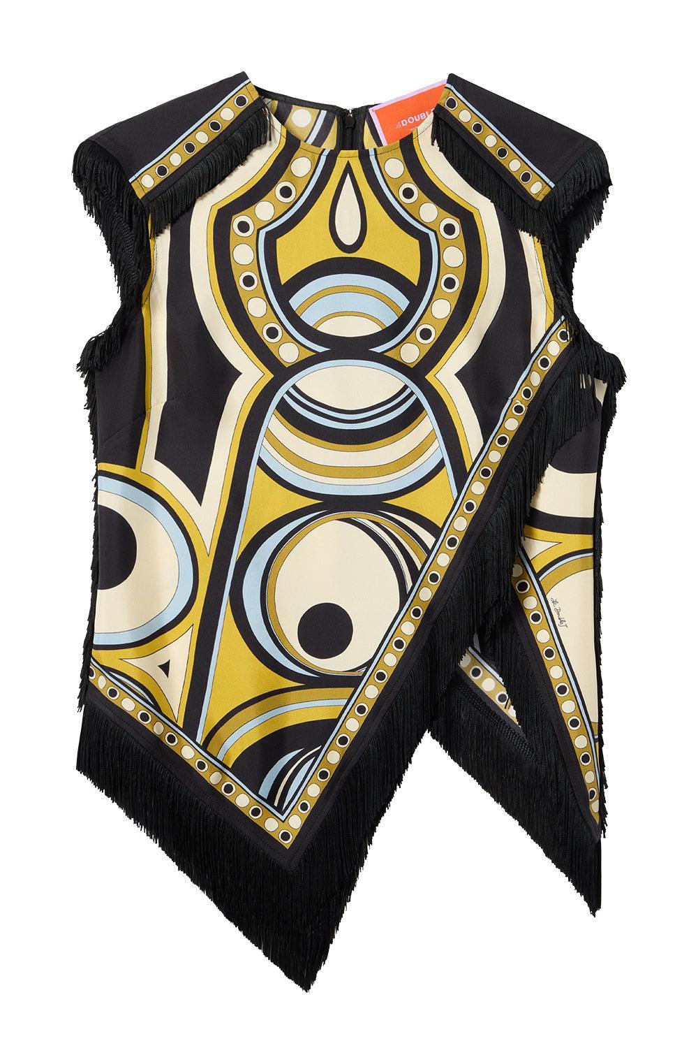 Scarf Top-GEOMETRC-38-CLOTHINGTOPBLOUSE-LA DOUBLEJ