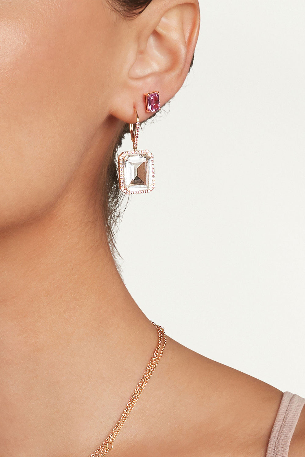 Pink Sapphire Stud Earrings
