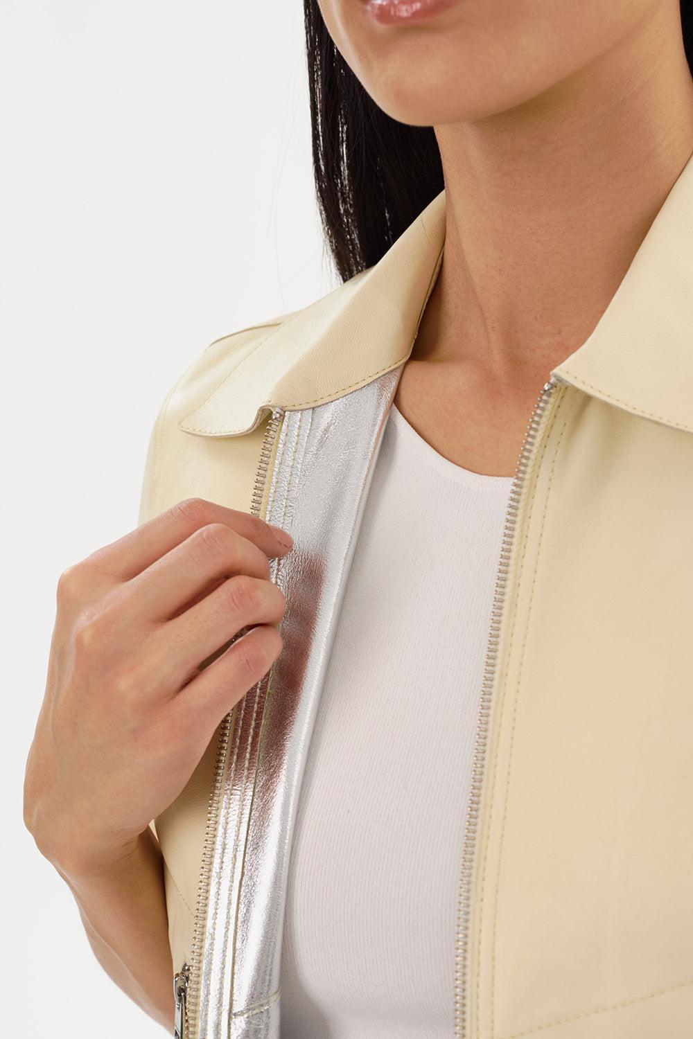 Sevana Jacket-LMN/SLV-XS-CLOTHINGJACKETLEATHER-LAMARQUE