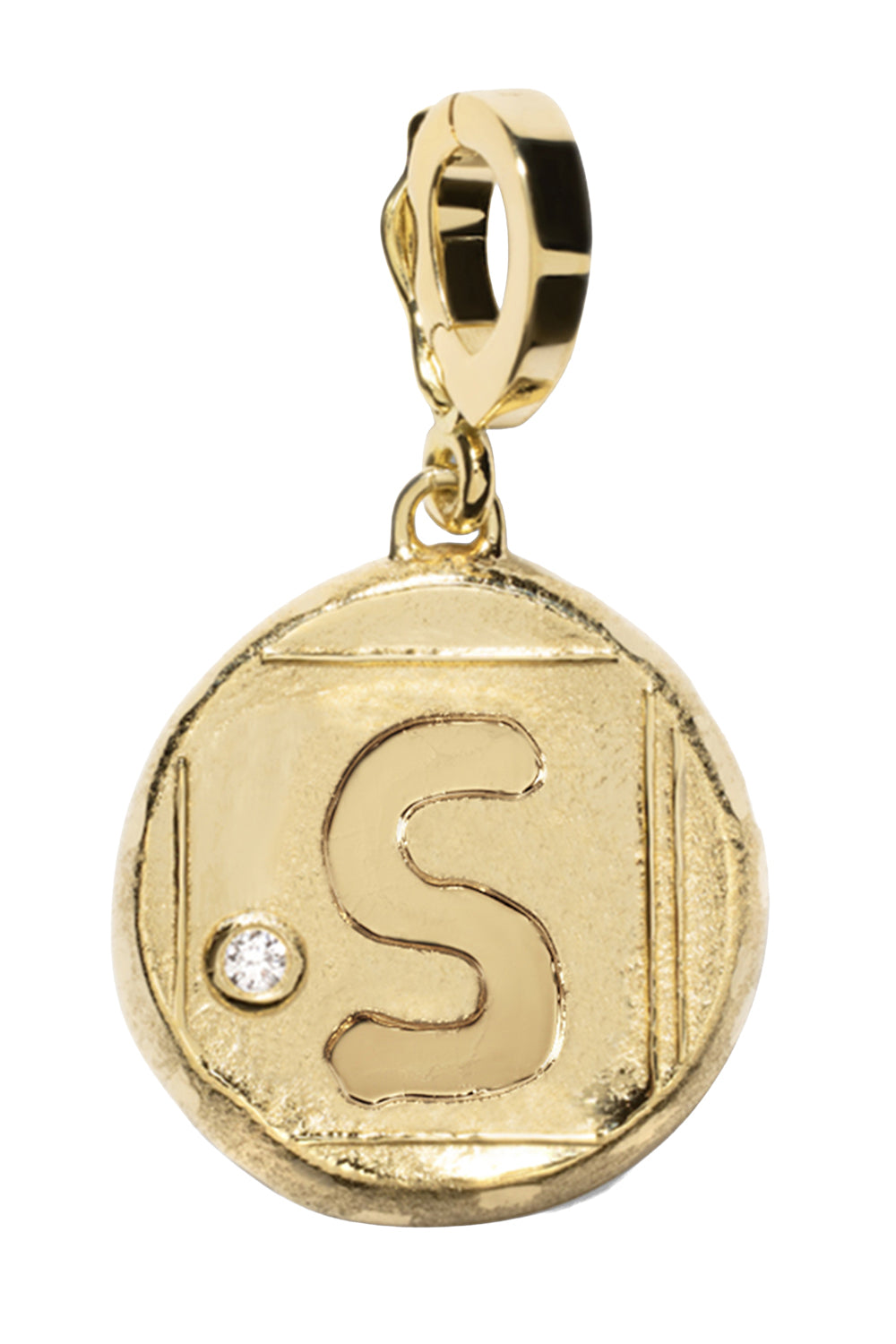 Diamond S Initial Signature Coin Pendant