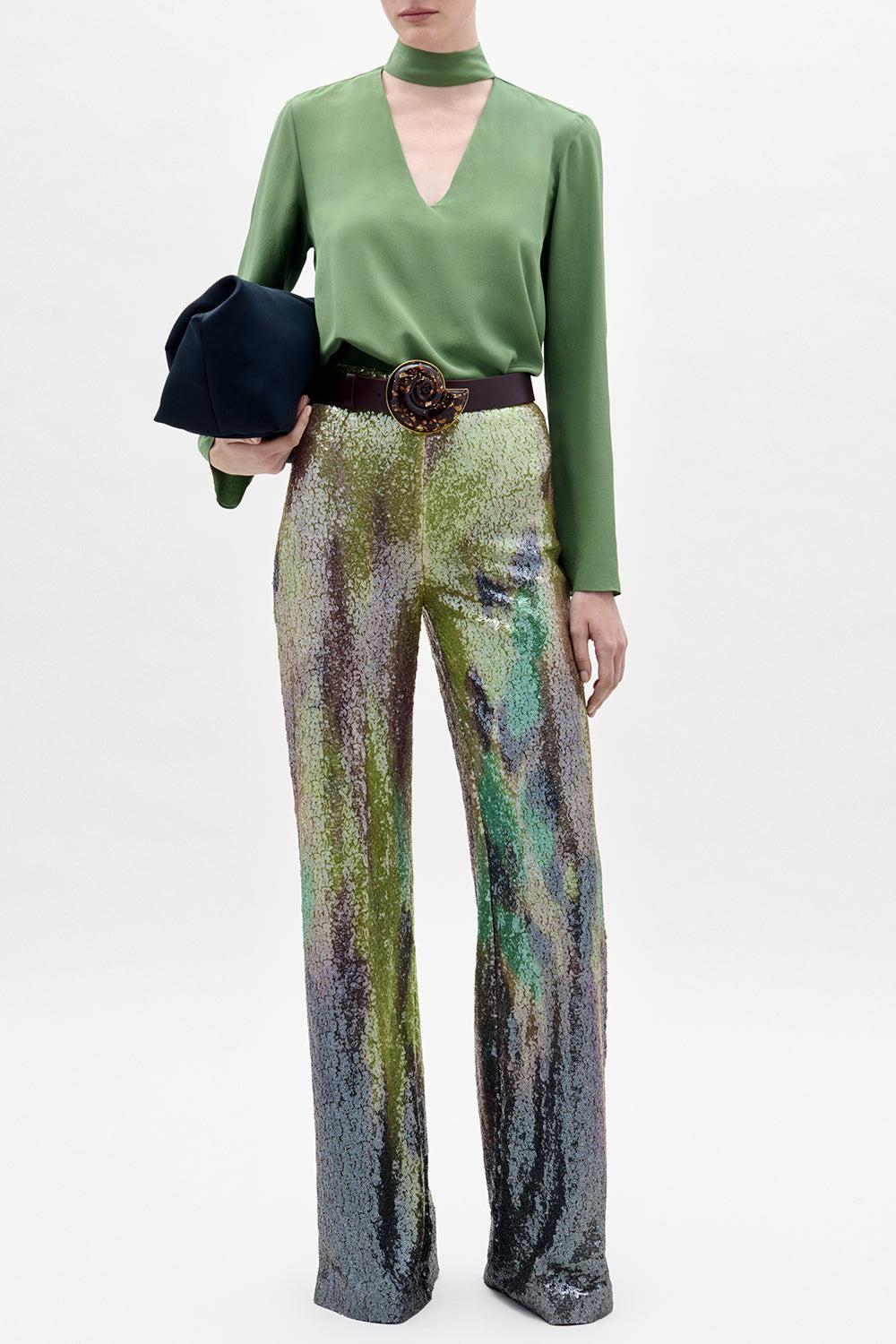 Kelsey Blouse-OLIVE-XS-CLOTHINGTOPBLOUSE-SILVIA TCHERASSI