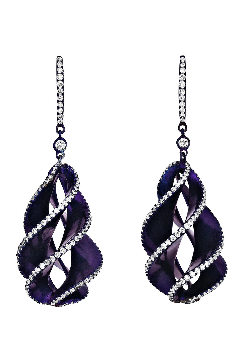 Diamond Twisted Purple Elemento Earrings