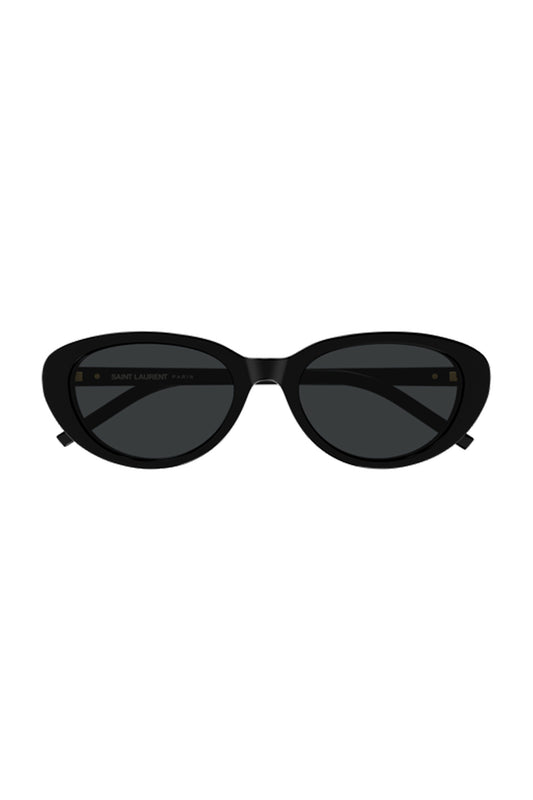 Oval Cat Eye Sunglasses-BLACK-ACCESSORIESUNGLASSES-SAINT LAURENT