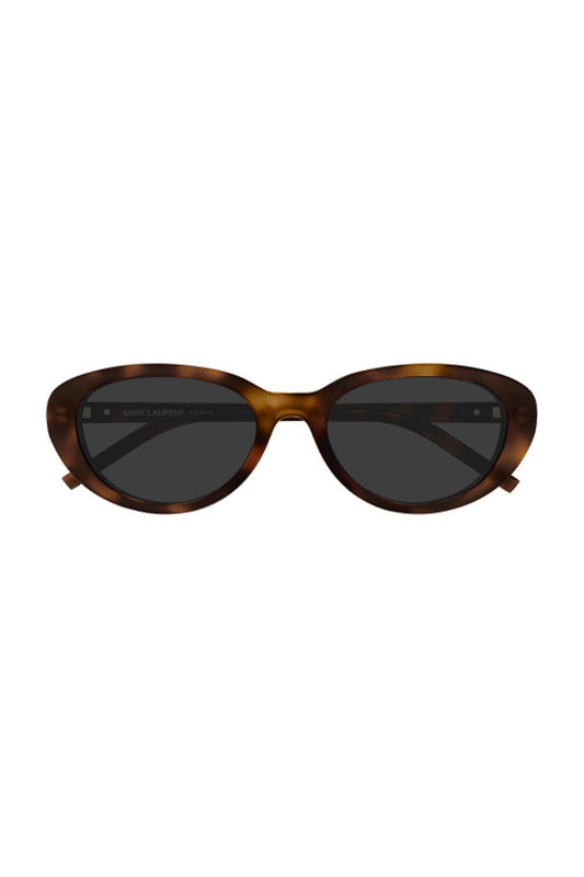 Cat Eye Oval Sunglasses-BROWN-ACCESSORIESUNGLASSES-SAINT LAURENT