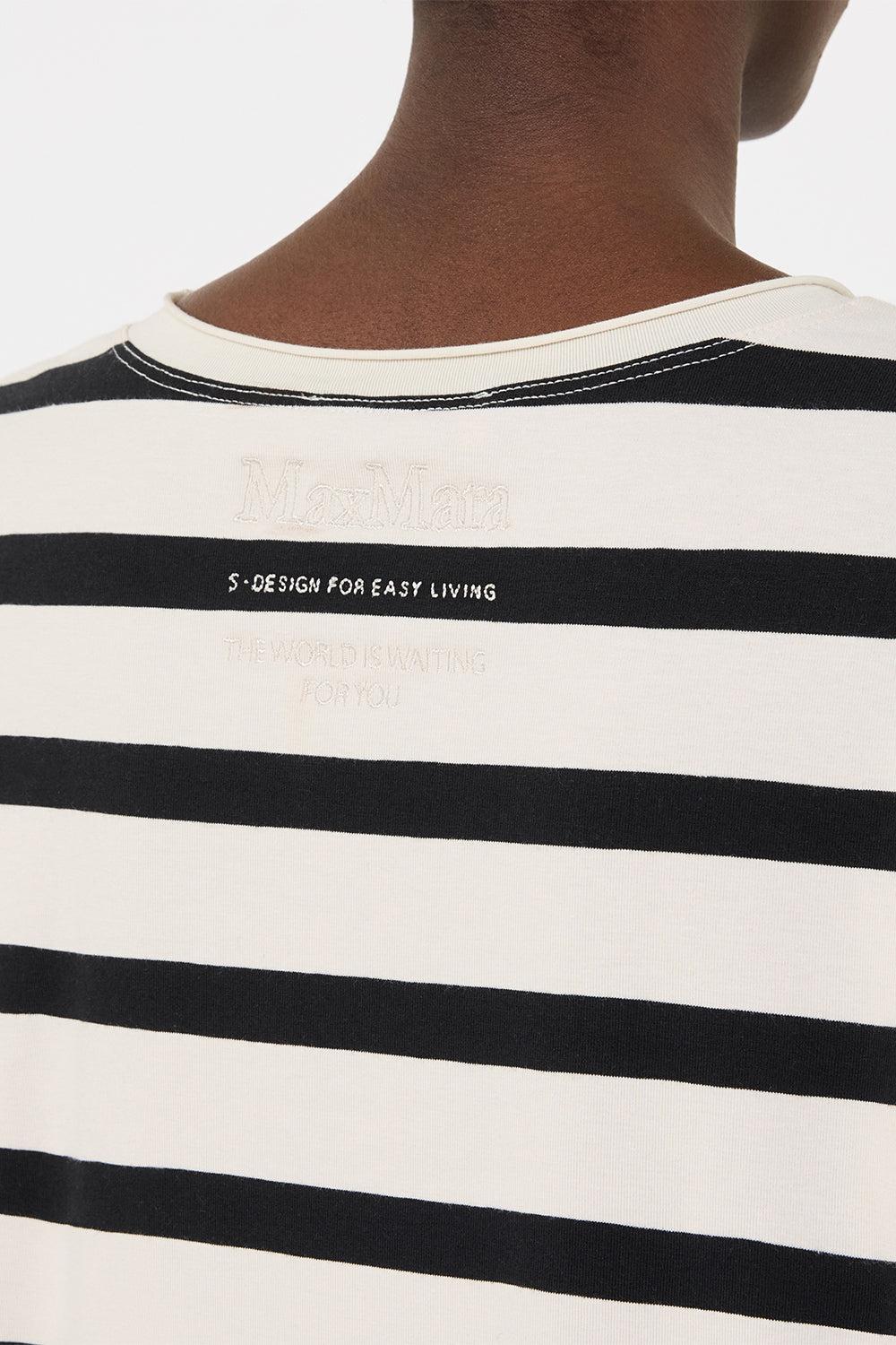 Long Sleeve Stripe T-Shirt-WHITE/BLACK-XS-CLOTHINGTOPKNITS-MAX MARA