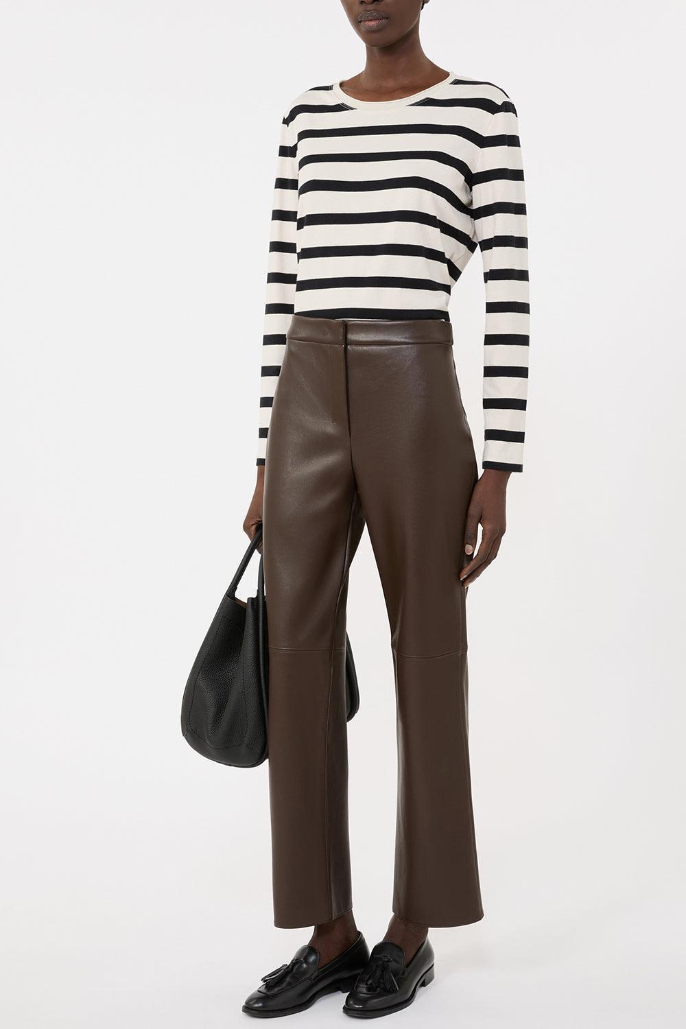 Long Sleeve Stripe T-Shirt-WHITE/BLACK-XS-CLOTHINGTOPKNITS-MAX MARA