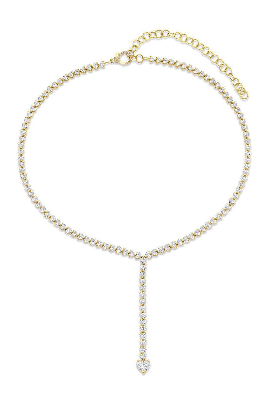 Diamond Heart Y Necklace-YELLOW GOLD-JEWELRYFINE JEWELNECKLACE O-SHAY JEWELRY