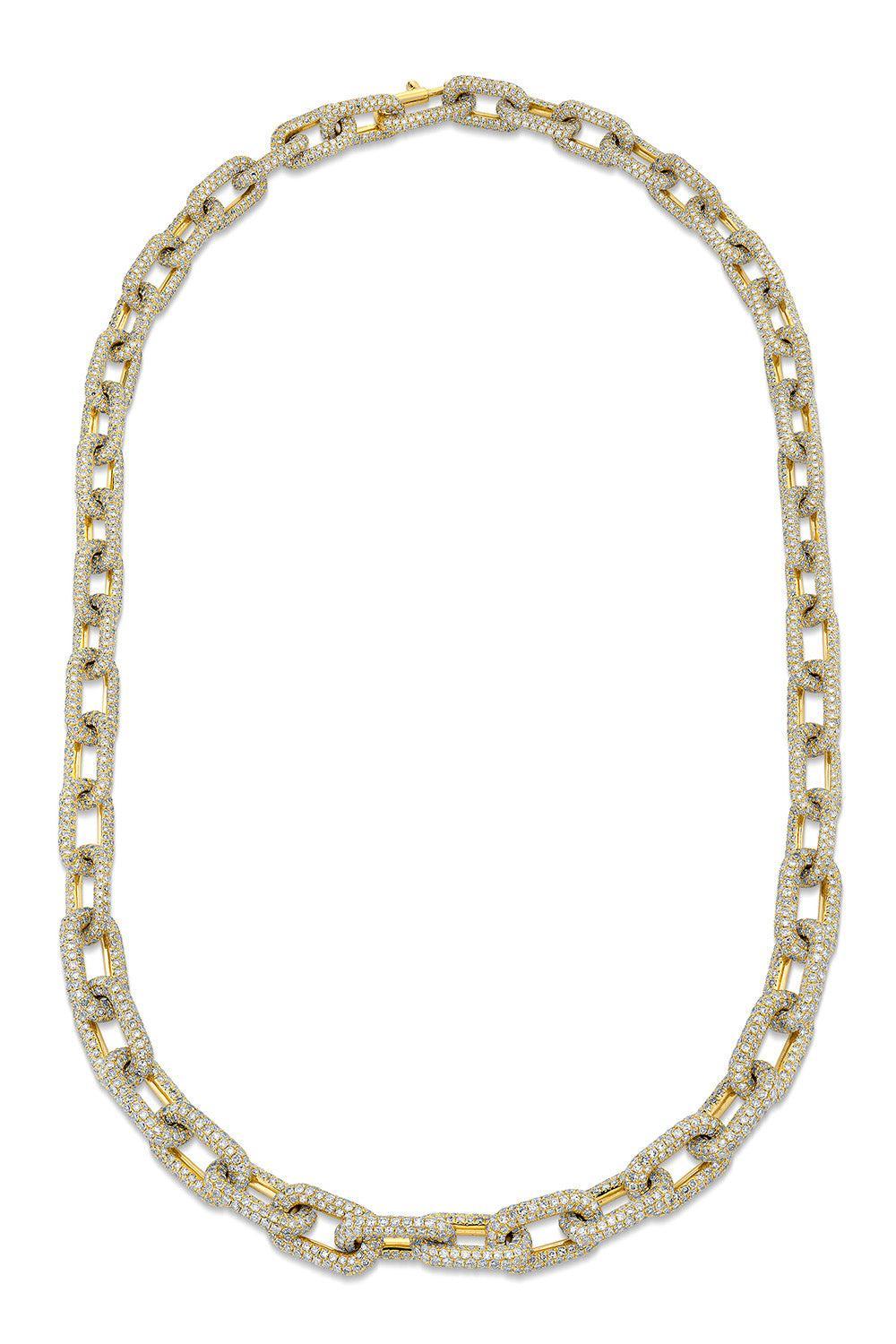 Diamond Cable Link Necklace-YELLOW GOLD-22-JEWELRYFINE JEWELNECKLACE O-SHAY JEWELRY