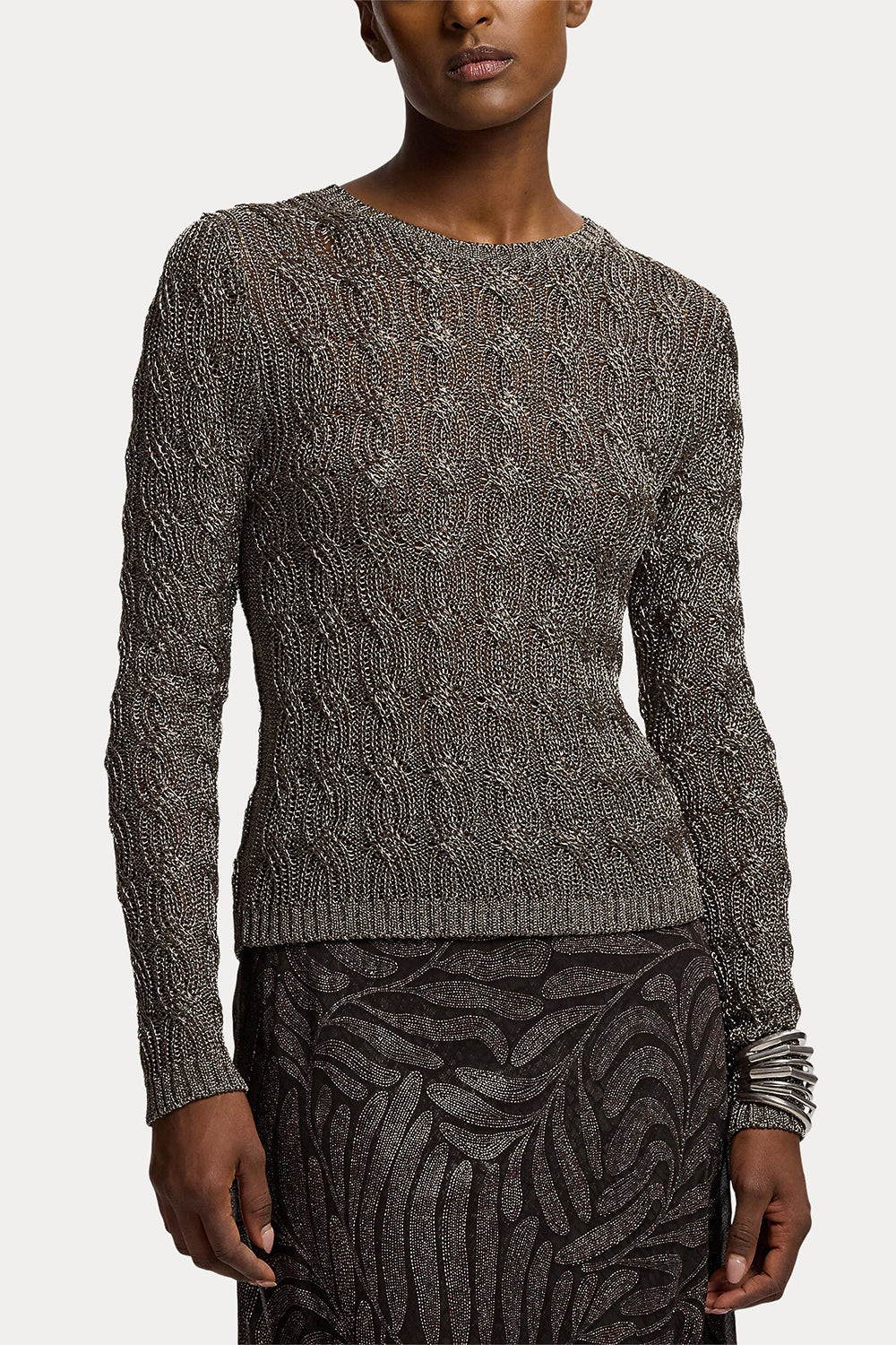 Metallic Crewneck Sweater