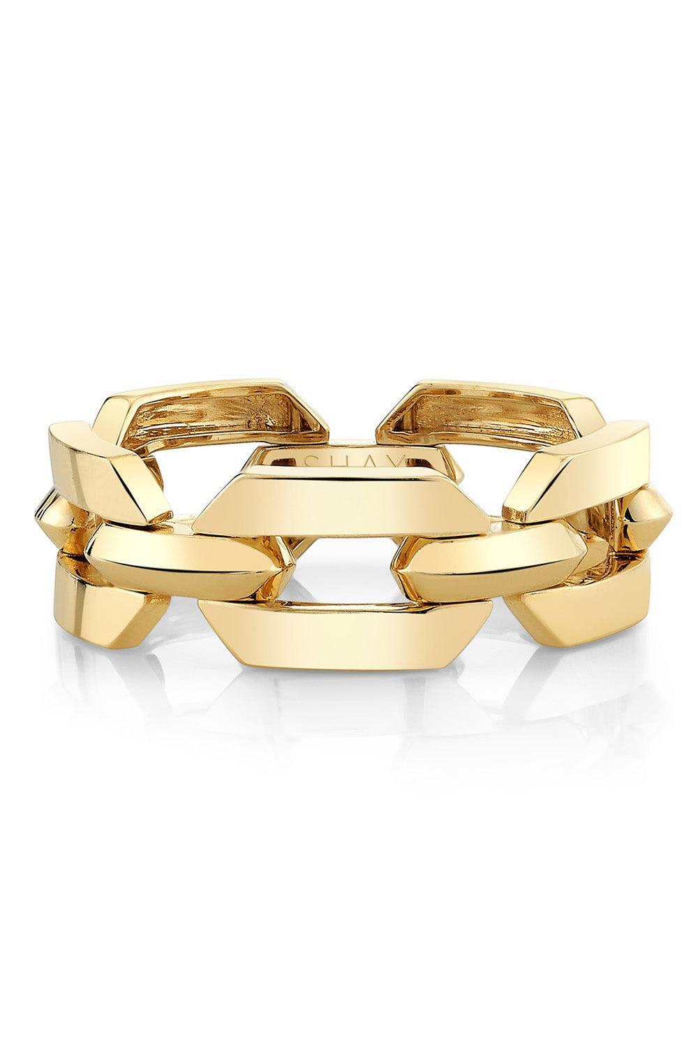 Flat Geo Link ring-YELLOW GOLD-7-JEWELRYFINE JEWELRING-SHAY JEWELRY