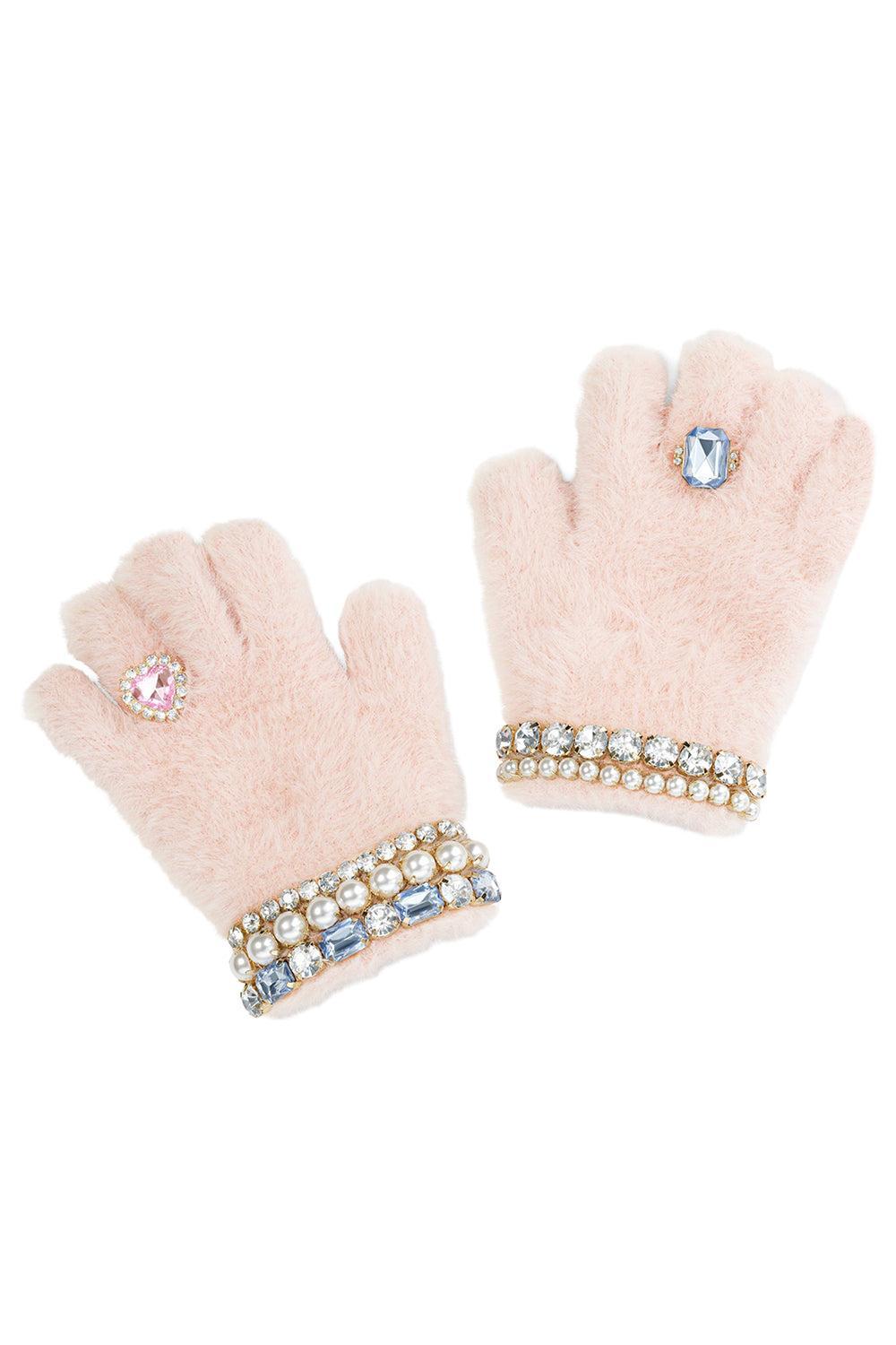 Cotton Candy Jeweled Gloves-PINK-ACCESSORIEGLOVES-SUPER SMALLS