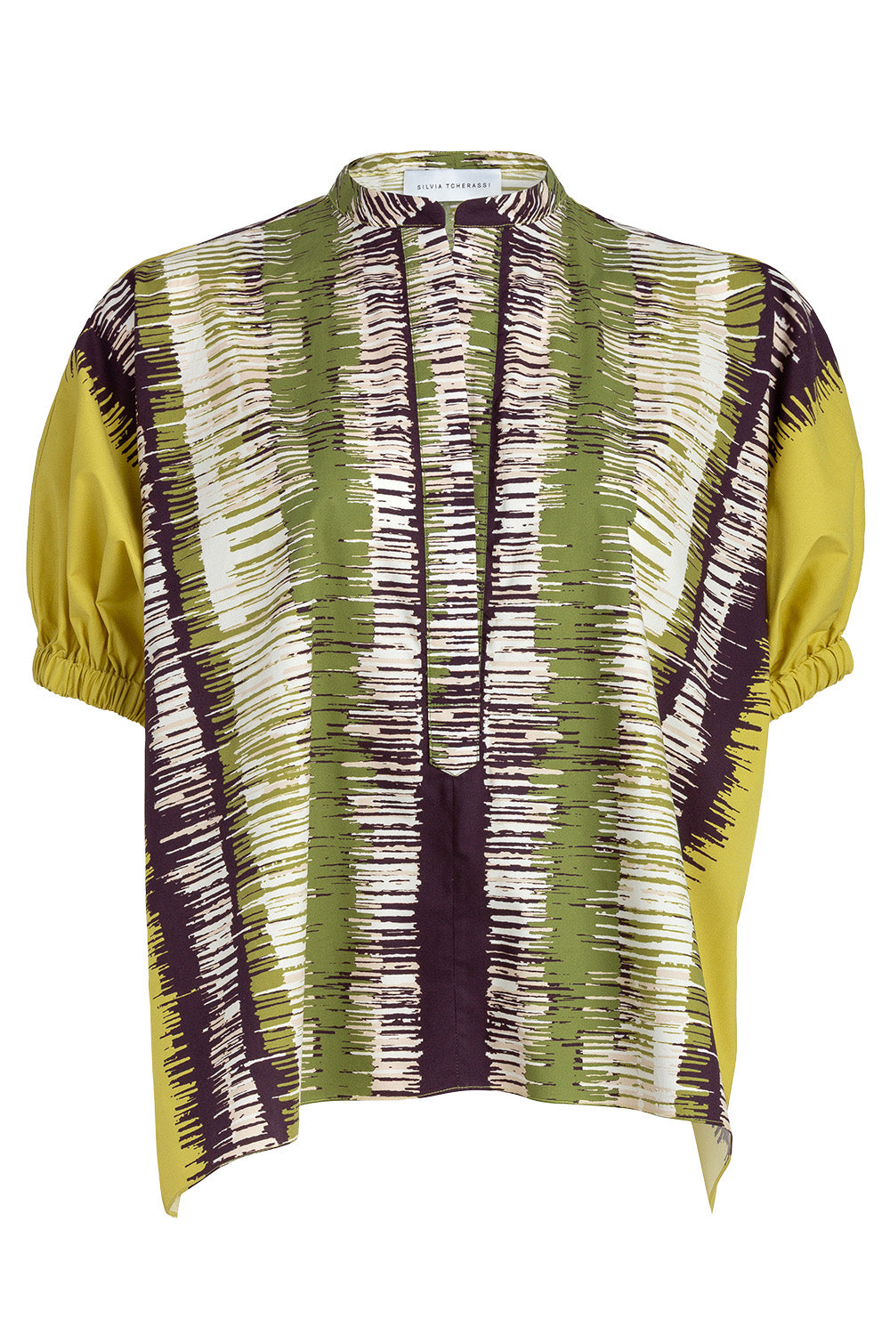 Susane Blouse - Abstract Lime Print