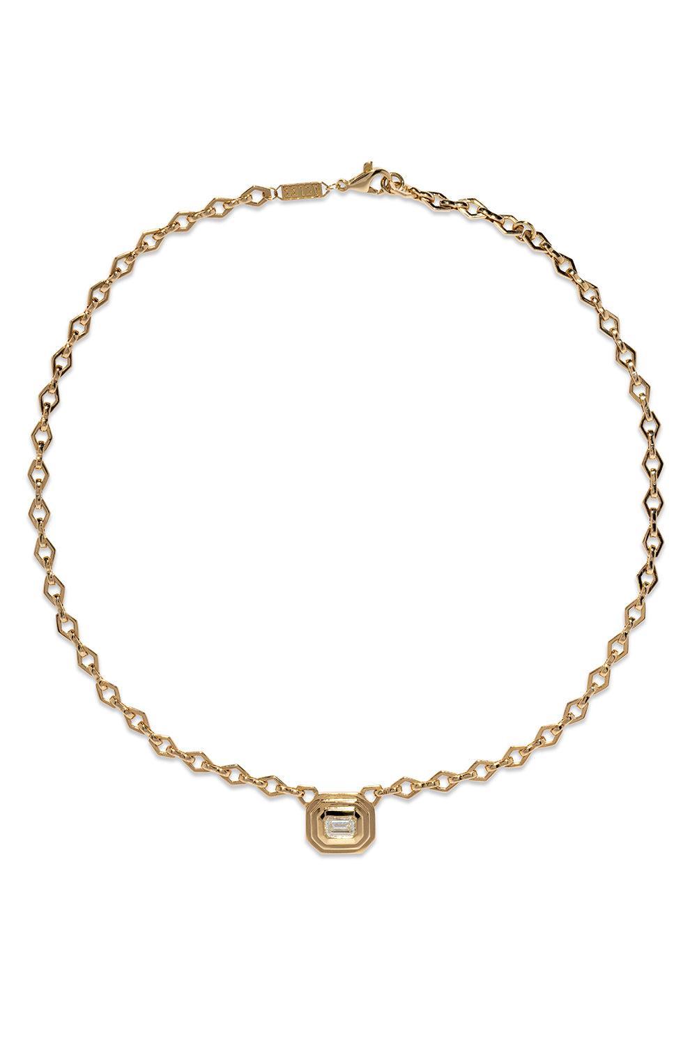 Staircase Diamond Medium Chain Necklace-YELLOW GOLD-JEWELRYFINE JEWELNECKLACE O-AZLEE