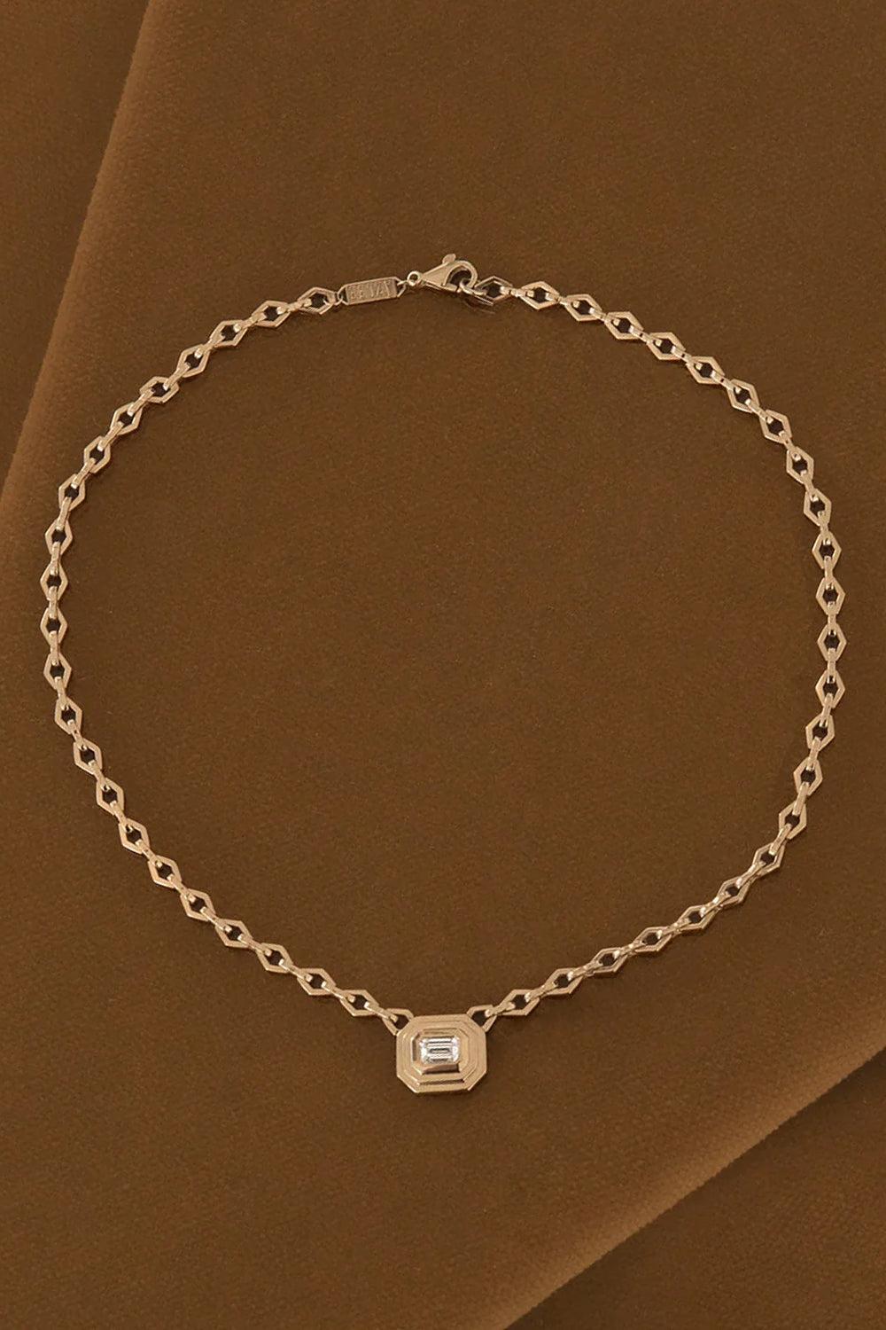 Staircase Diamond Medium Chain Necklace-YELLOW GOLD-JEWELRYFINE JEWELNECKLACE O-AZLEE