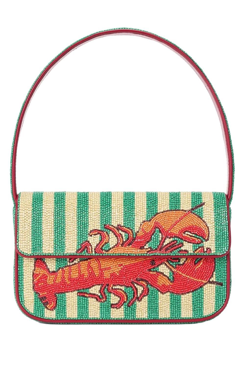 Tommy Beaded Bag - Summer Lobster-NOVELTY-HANDBAGTOP HANDLE-STAUD