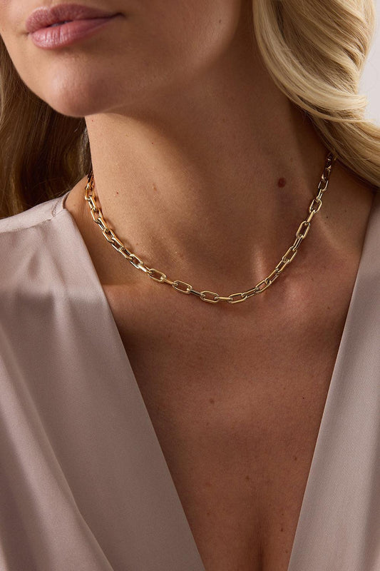 Medium Rectangle Charm Necklace-YELLOW GOLD-18-JEWELRYFINE JEWELNECKLACE O-SARA WEINSTOCK