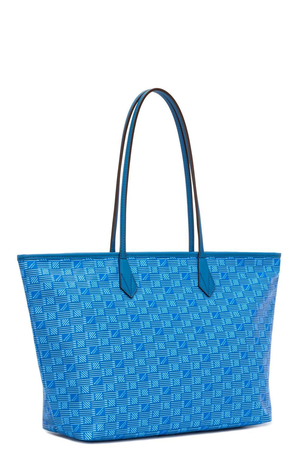 St Tropez Zip Tote MM - Turquoise Natural-TURQ/NAT-O/S-HANDBAGTOTES-MOREAU
