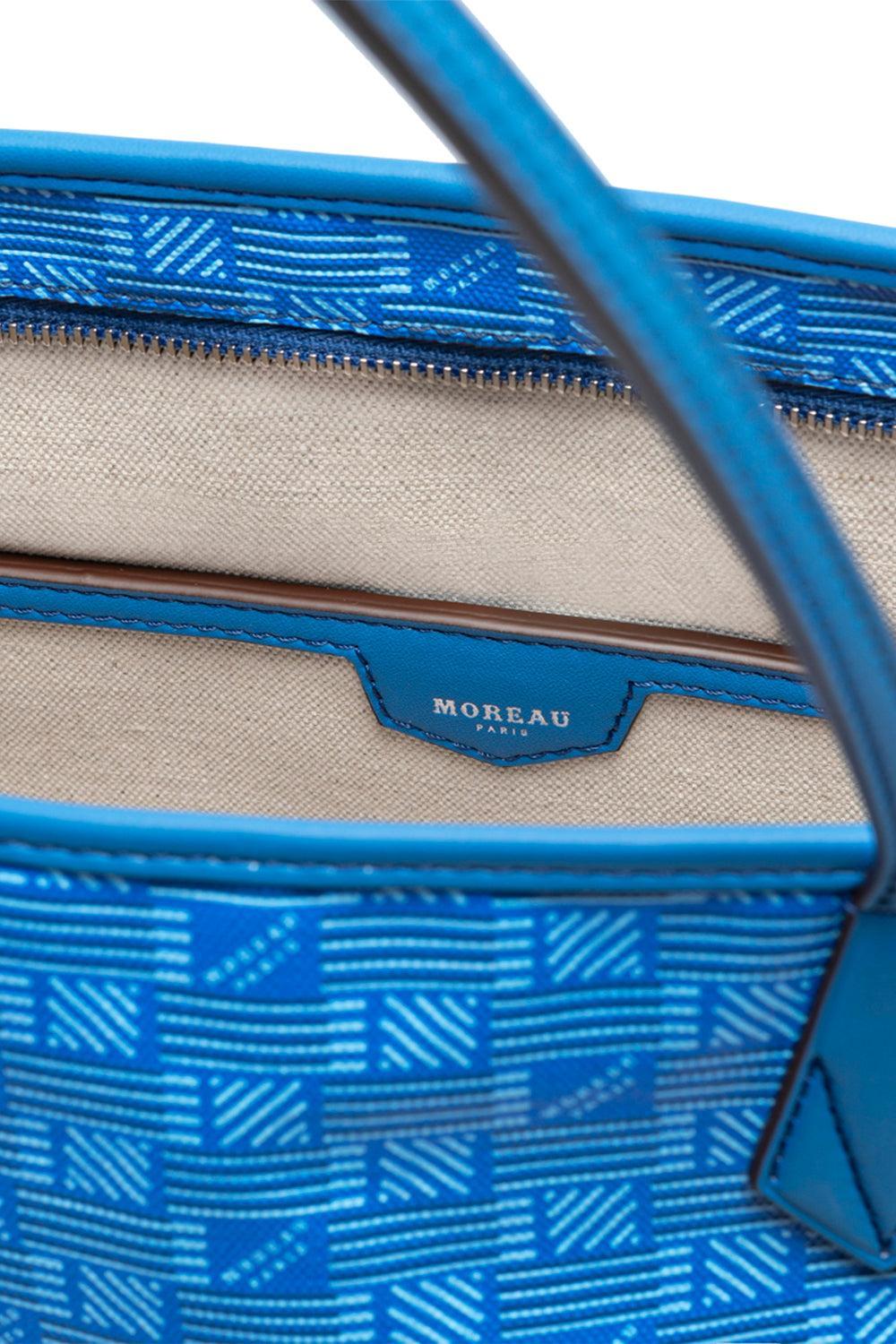 St Tropez Zip Tote MM - Turquoise Natural-TURQ/NAT-O/S-HANDBAGTOTES-MOREAU