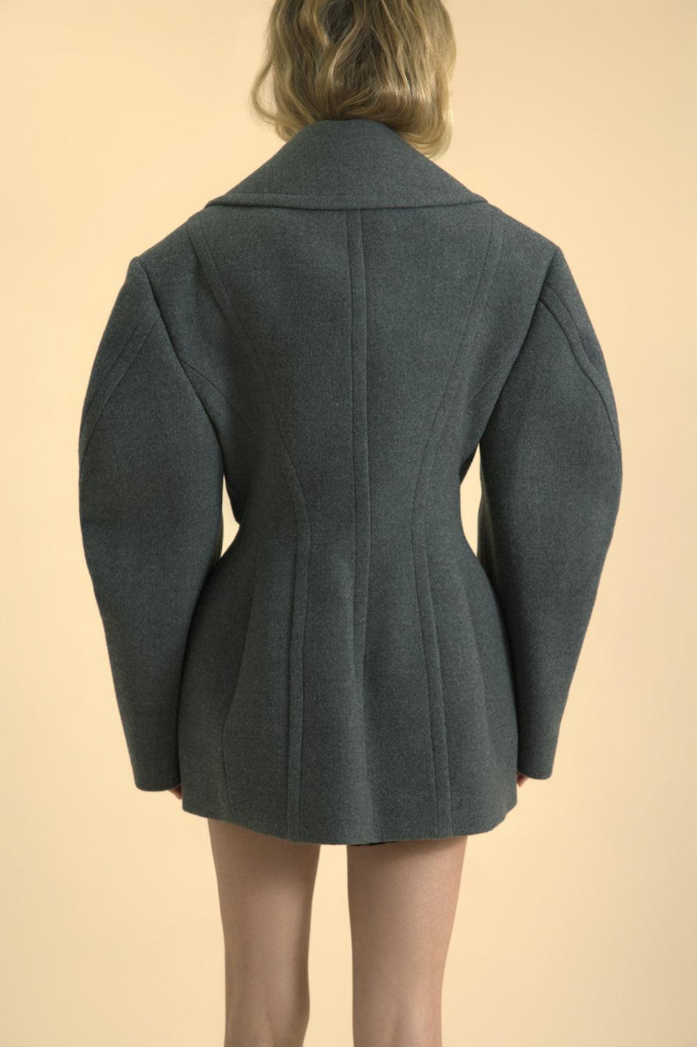 Double Wool Melange Peacoat-SLATEBLD-38-CLOTHINGJACKETCASUAL-GIVENCHY