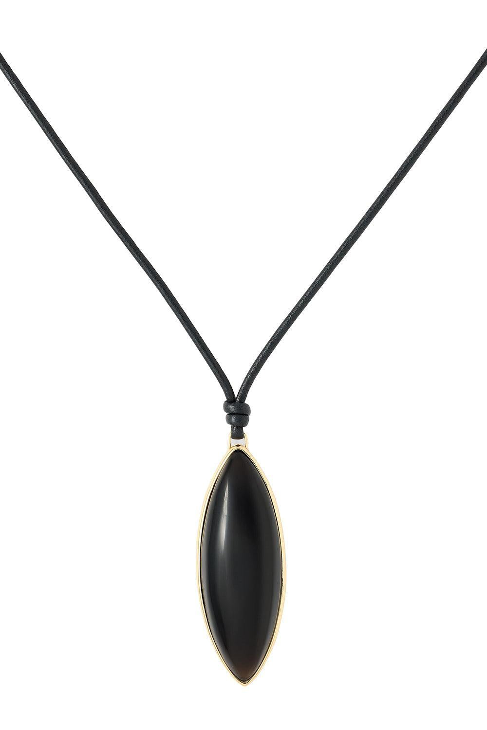Smoky Quartz Puffy Dagger Necklace-BLACK-JEWELRYFINE JEWELNECKLACE O-JENNIFER FISHER