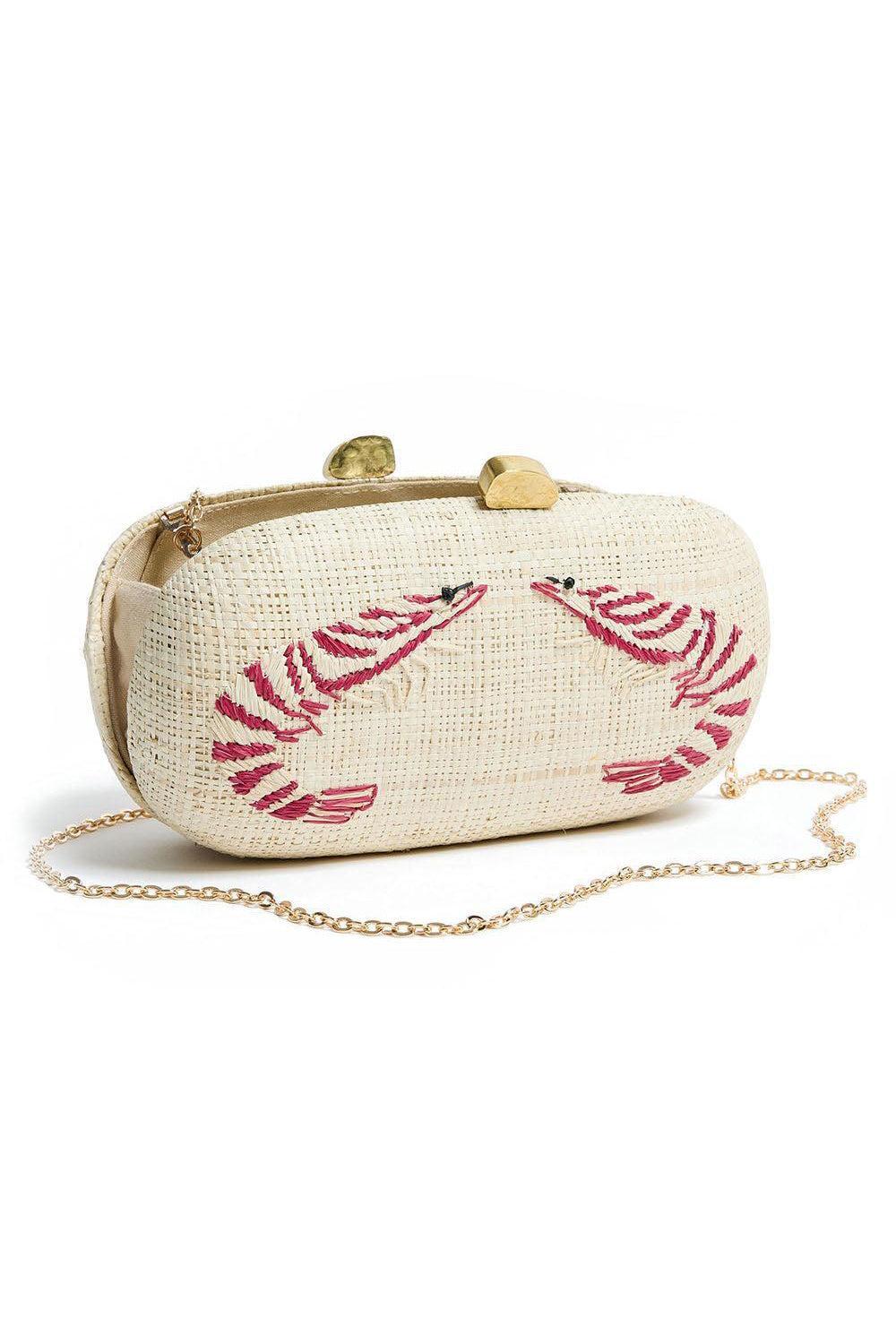 Shrimp Cocktail Clutch-NAT/RED-HANDBAGCLUTCHES-PAMELA MUNSON