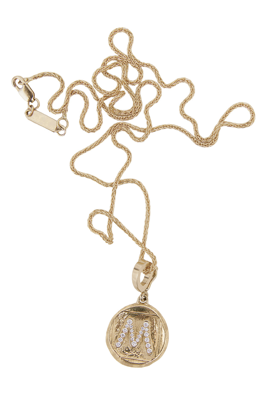 Diamond M Initial Small Signature Coin Pendant