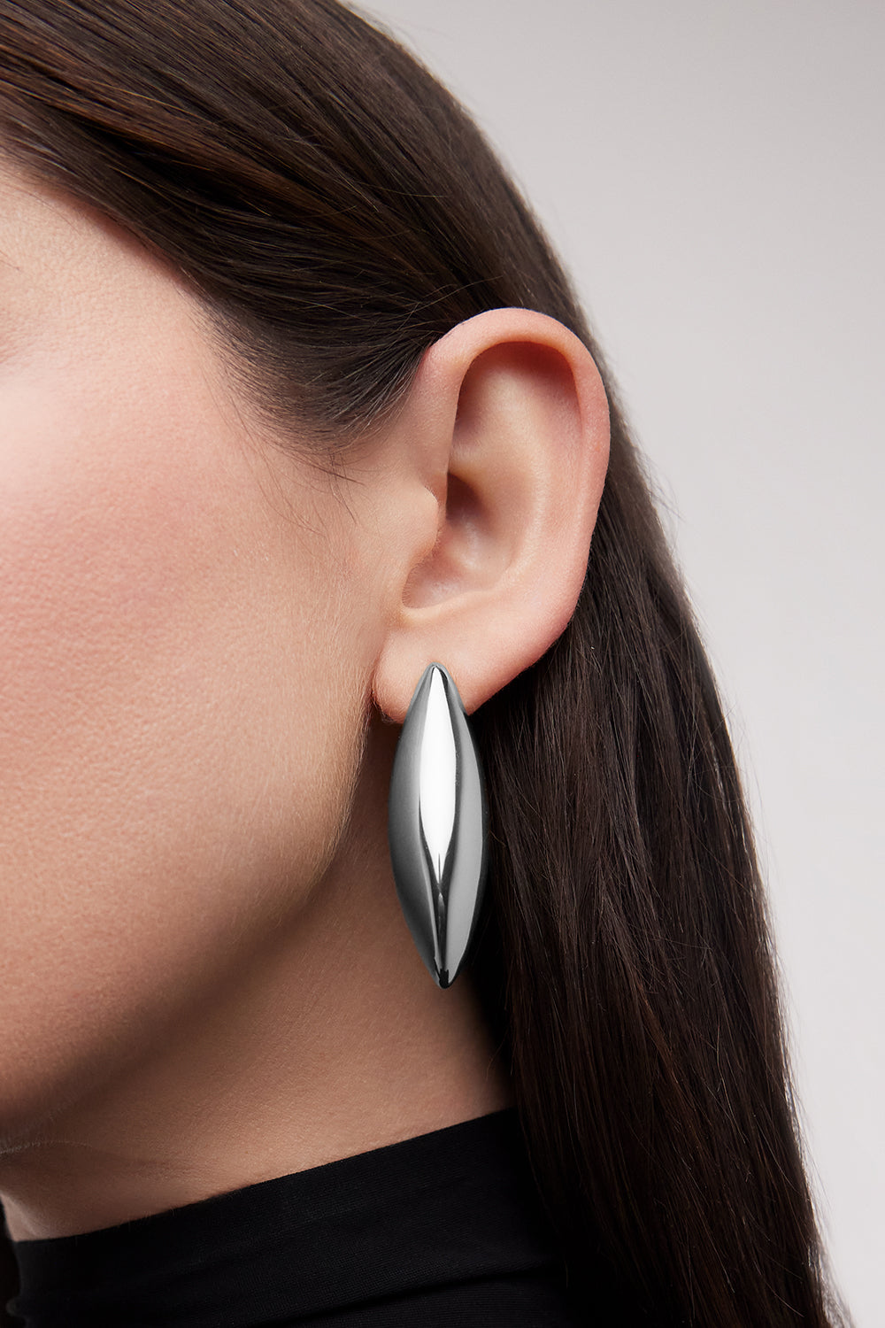 Small Puffy Dagger Earrings - Silver