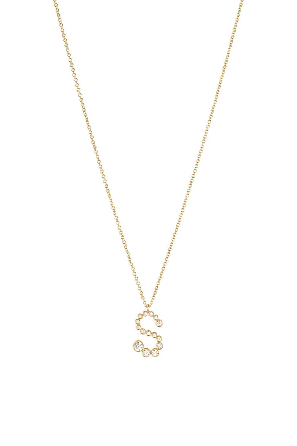 Diamond Soprano Letter Necklace-YELLOW GOLD-43-JEWELRYFINE JEWELNECKLACE O-SOPHIE BILLE BRAHE