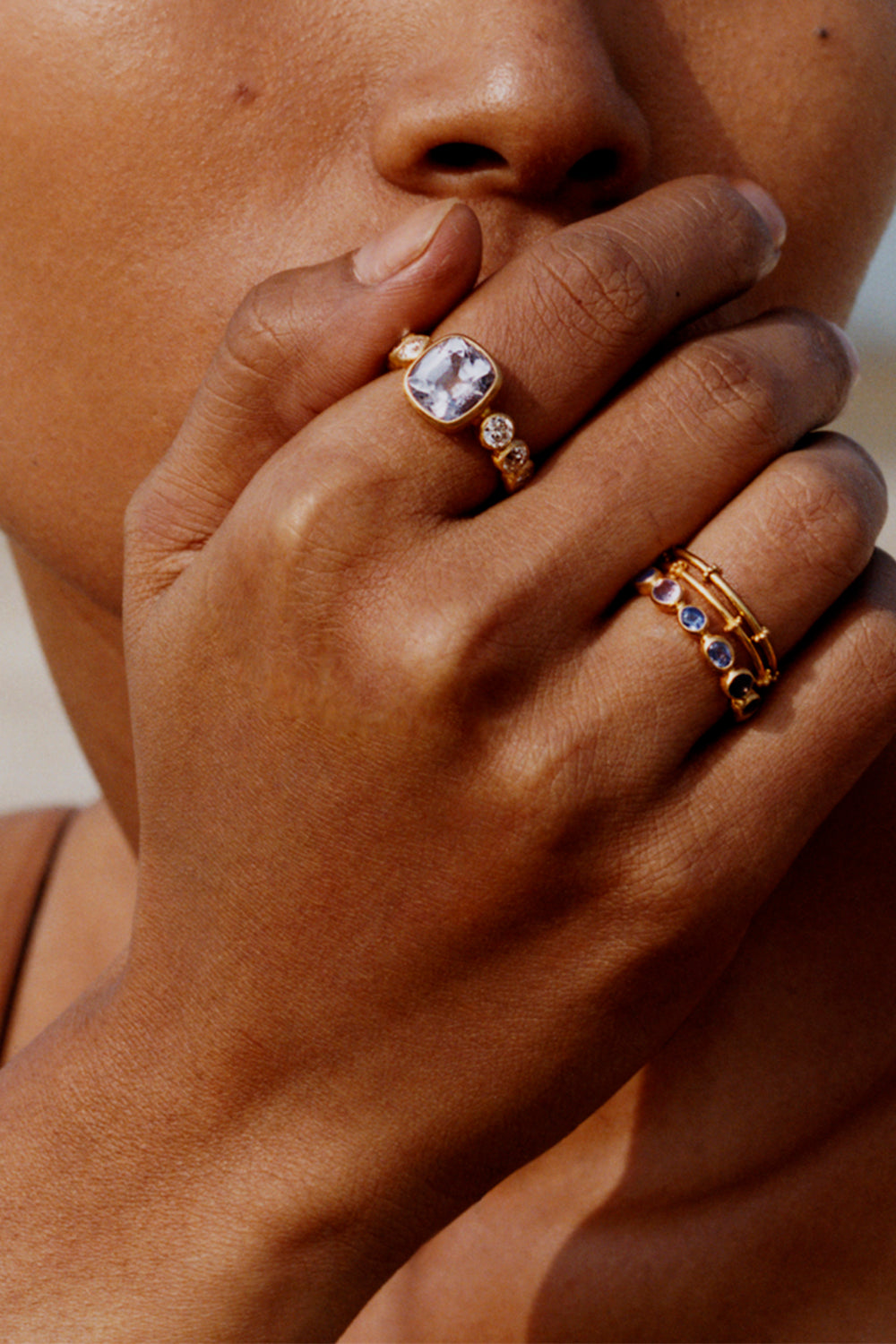 Spinel Diamond Pave Band Ring
