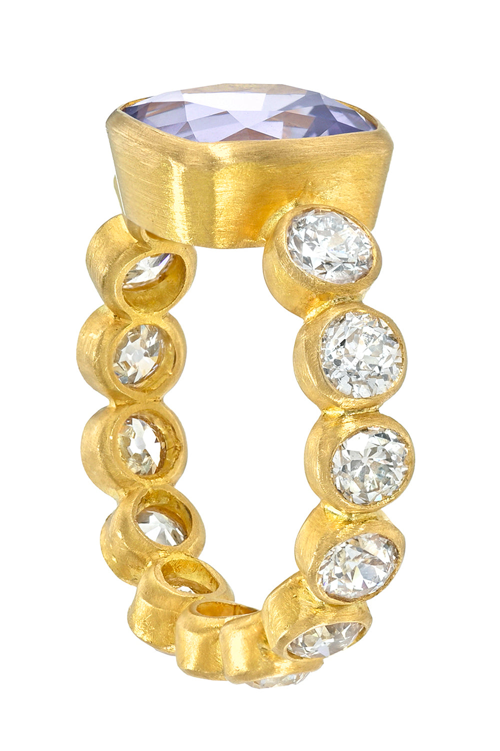 Spinel Diamond Pave Band Ring