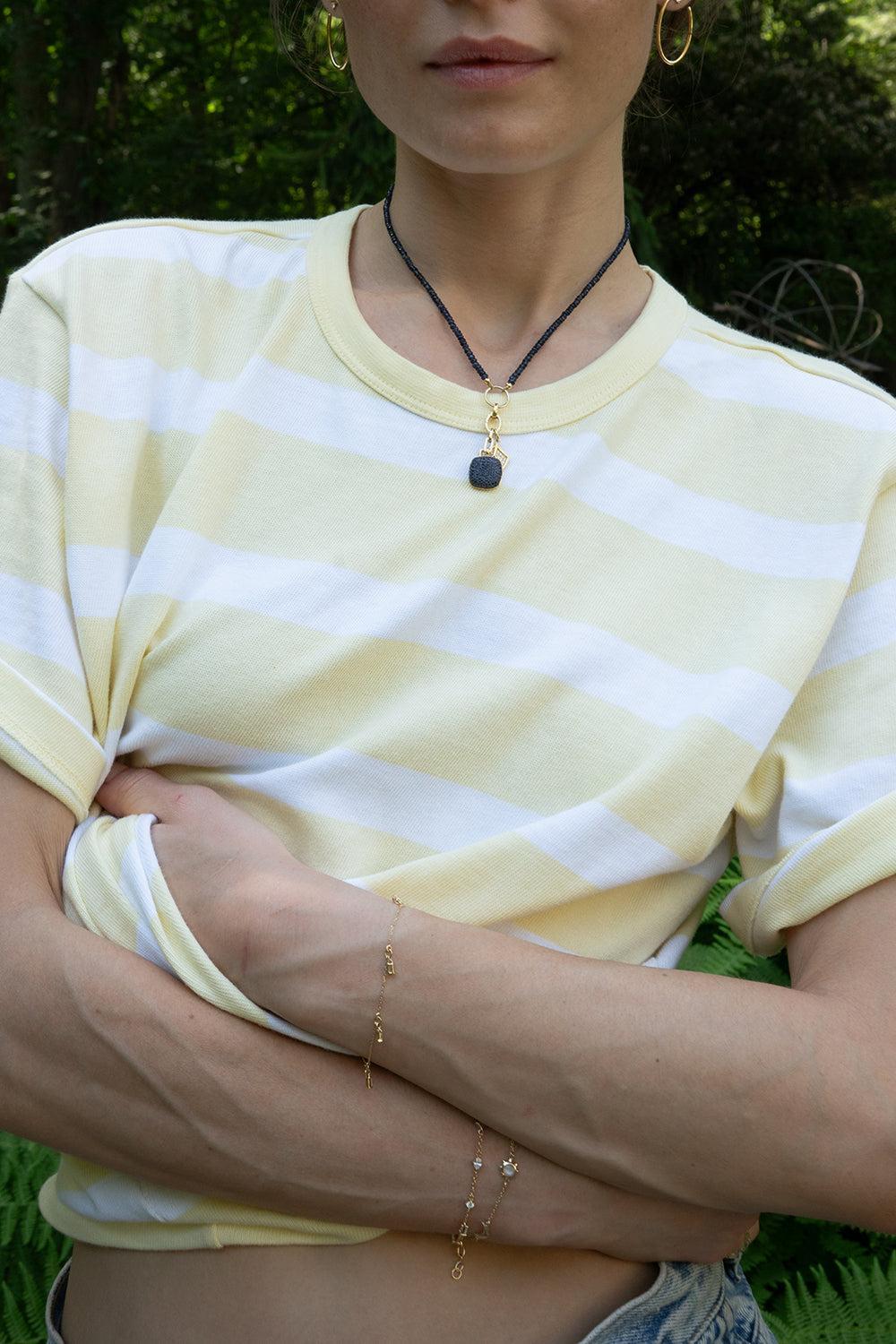 Pave Blue Sapphire Slim Rae Locket-YELLOW GOLD-JEWELRYFINE JEWELPENDANT-MONICA RICH KOSANN