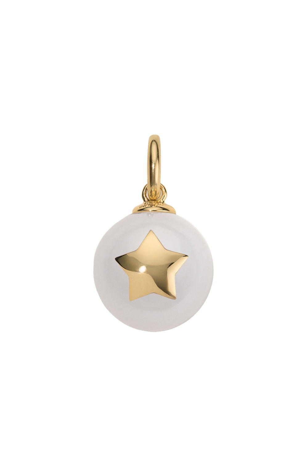 White Agate Diamond Superstar Charm