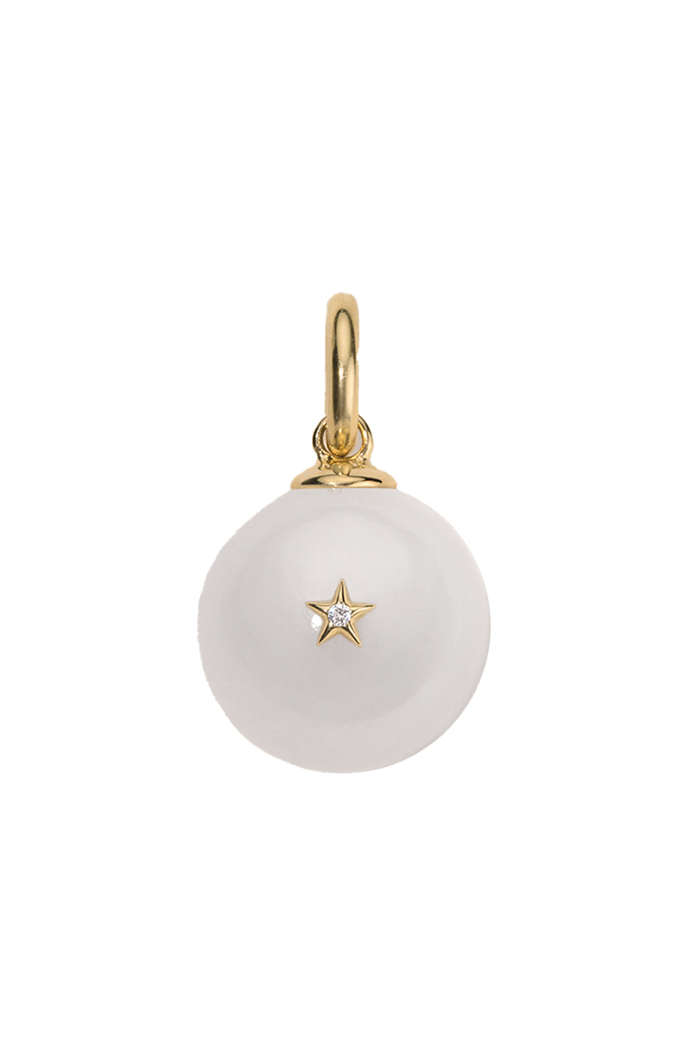 White Agate Diamond Superstar Charm