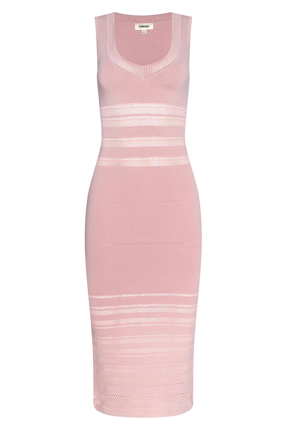 Taren Midi Dress-PINK-XS-CLOTHINGDRESSCASUAL-L'AGENCE