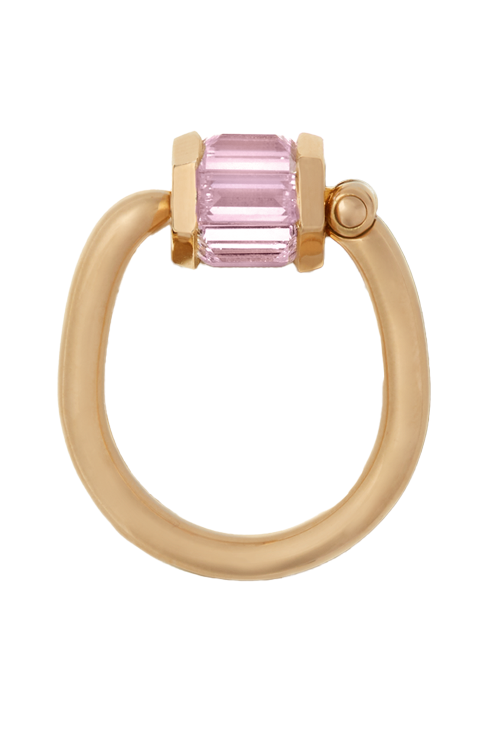 Pink Sapphire Total Trundle Lock Ring-YELLOW GOLD-JEWELRYFINE JEWELRING-MARLA AARON