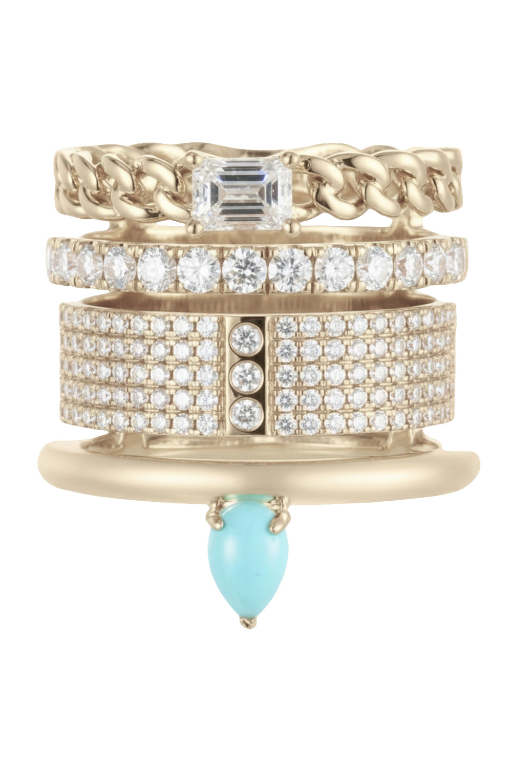 Diamond Turquoise Stacking Ring