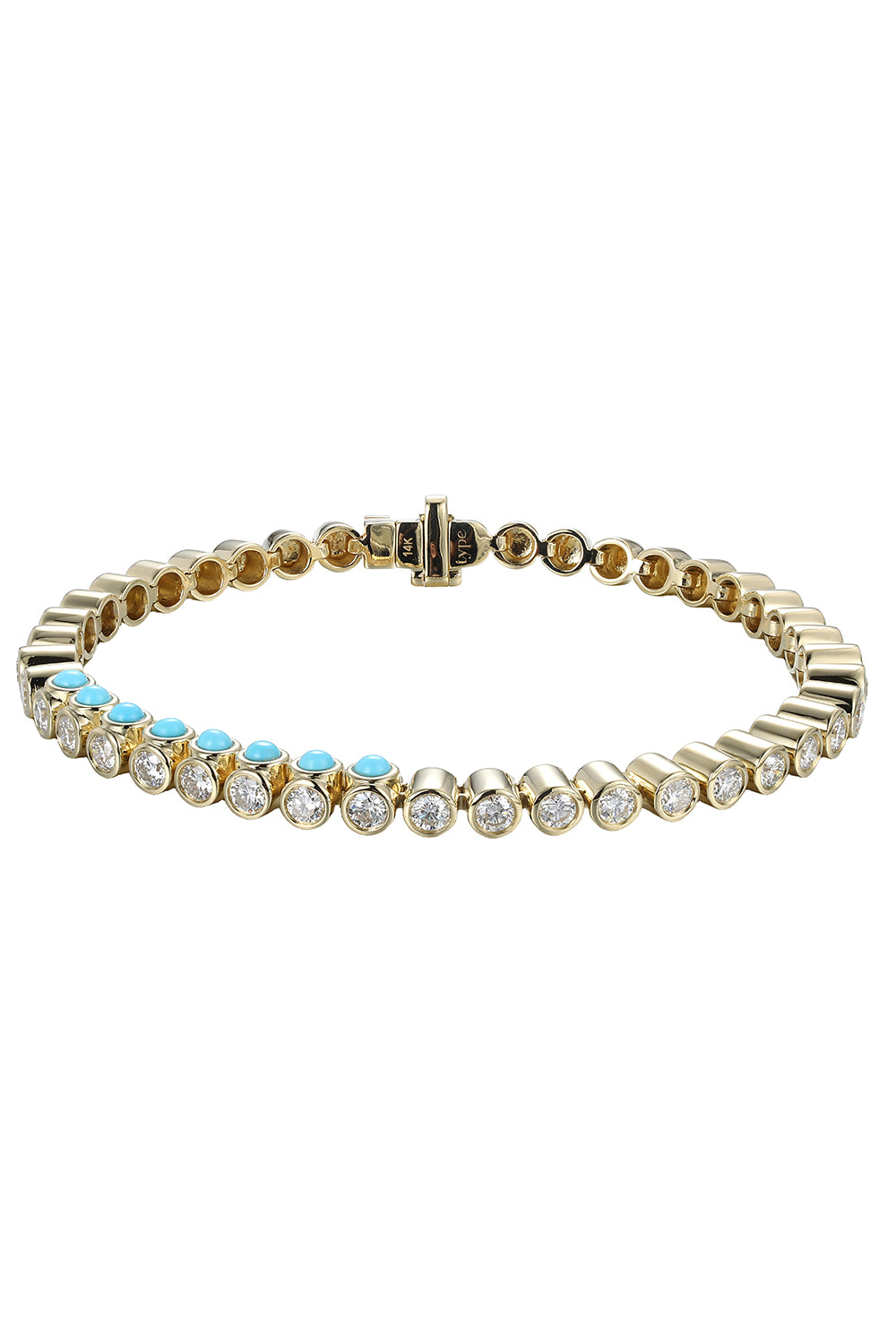 Diamond Turquoise Sideways Tennis Bracelet