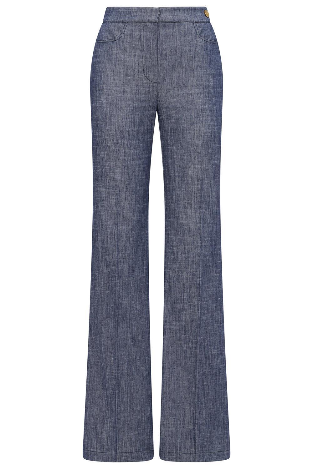 Tonne Pant-BLUE-40-CLOTHINGPANTWIDE LEG-CALLAS MILANO