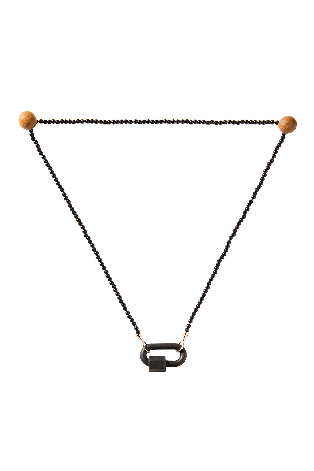 Tone On Stone Rubber Lock Necklace - Black