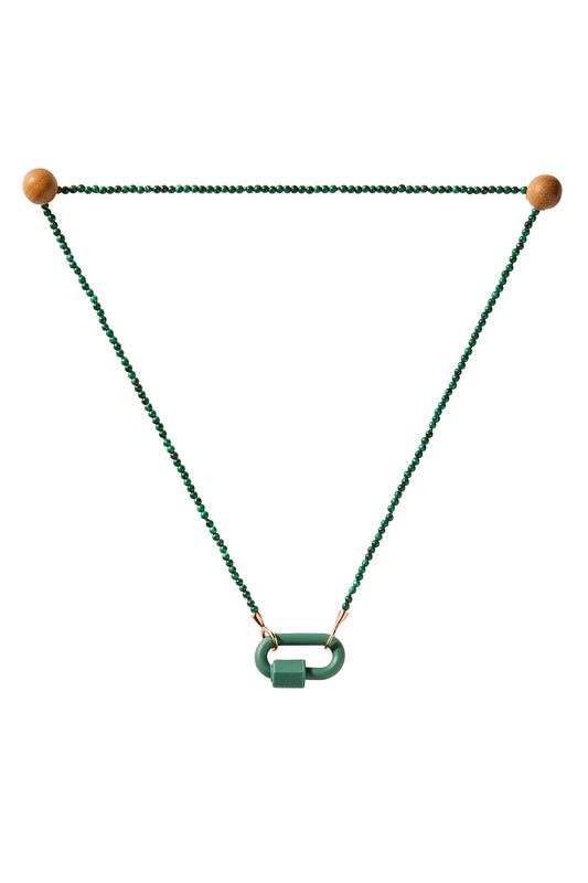 Malachite Tone On Tone Rubber Lock Necklace
