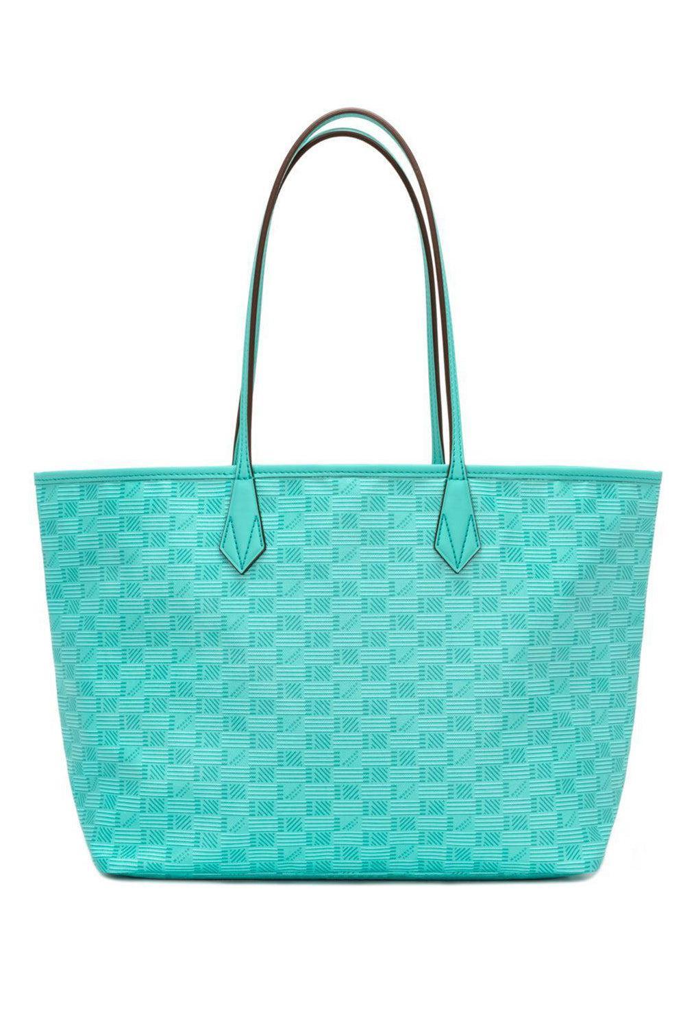 St Tropez Zip Tote MM - Turquoise Natural-TURQ/NAT-O/S-HANDBAGTOTES-MOREAU