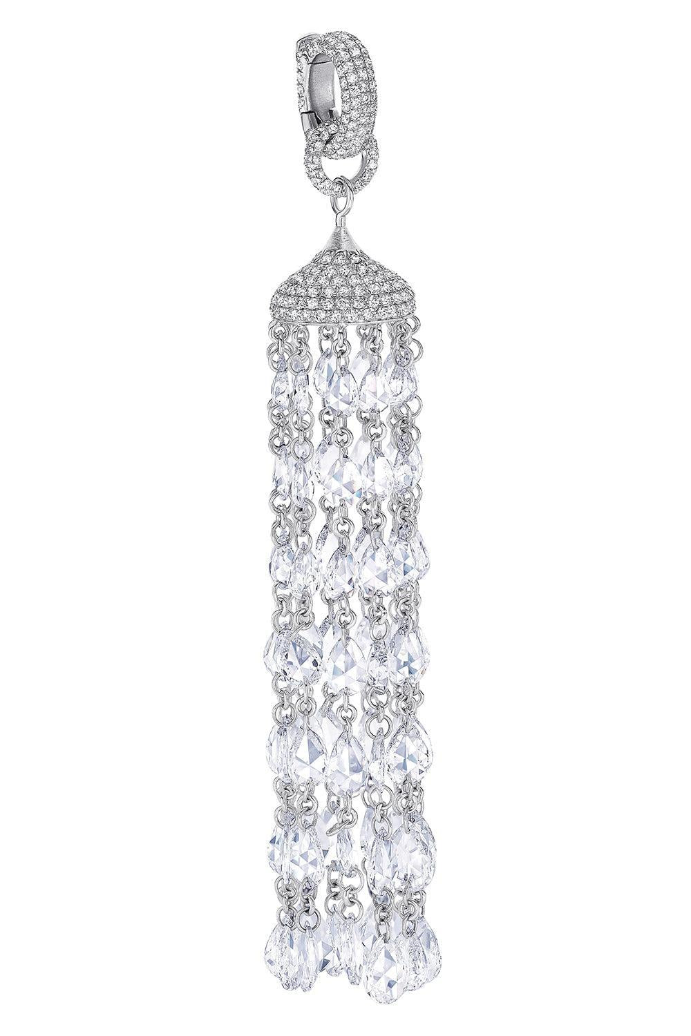 Ethereal Short Tassel Pendant-WHITE GOLD-JEWELRYFINE JEWELPENDANT-64 FACETS