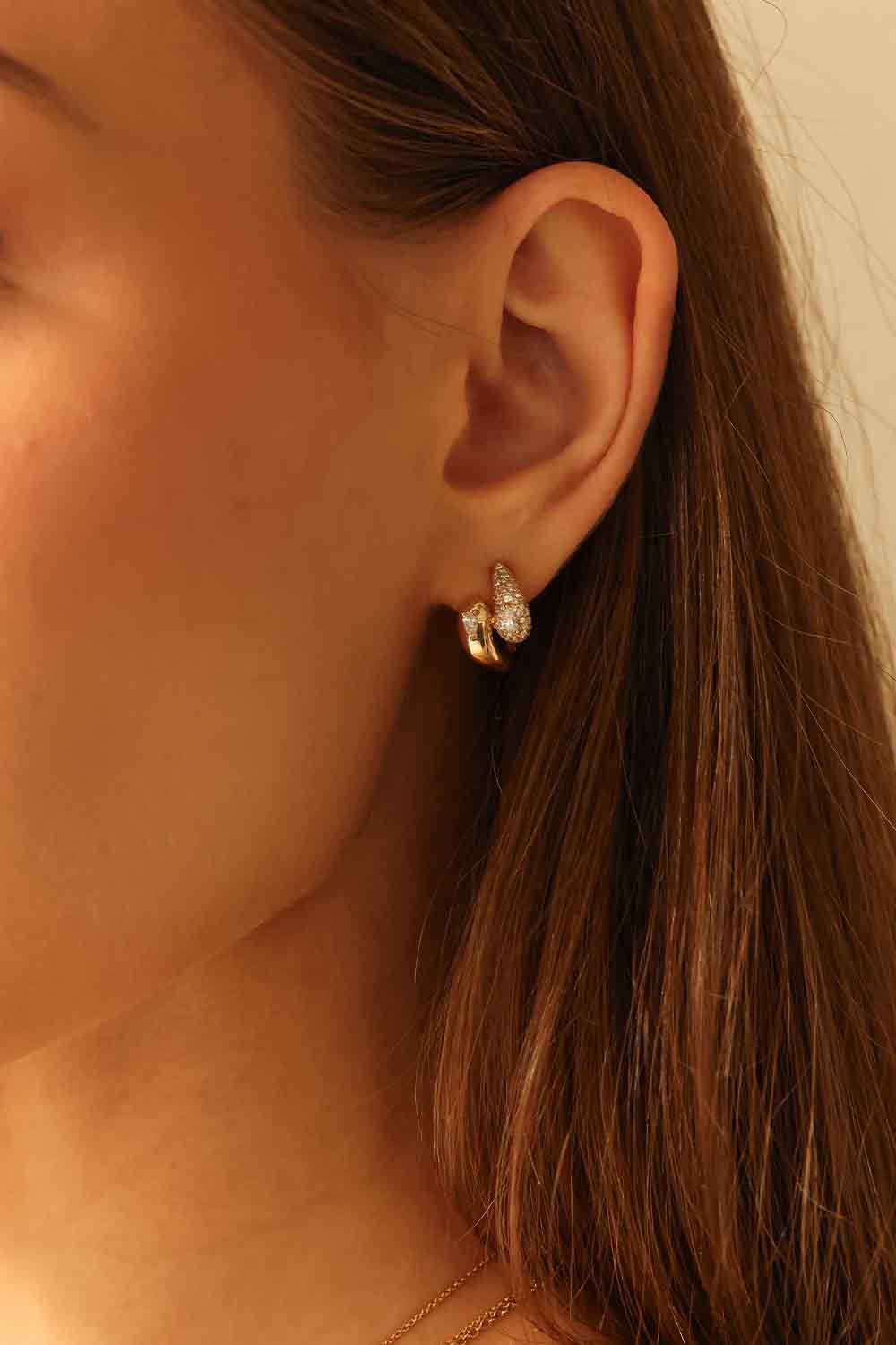 Diamond Taylor Elaine Bypass Hoop Earrings-YELLOW GOLD-JEWELRYFINE JEWELEARRING-DANA REBECCA DESIGNS