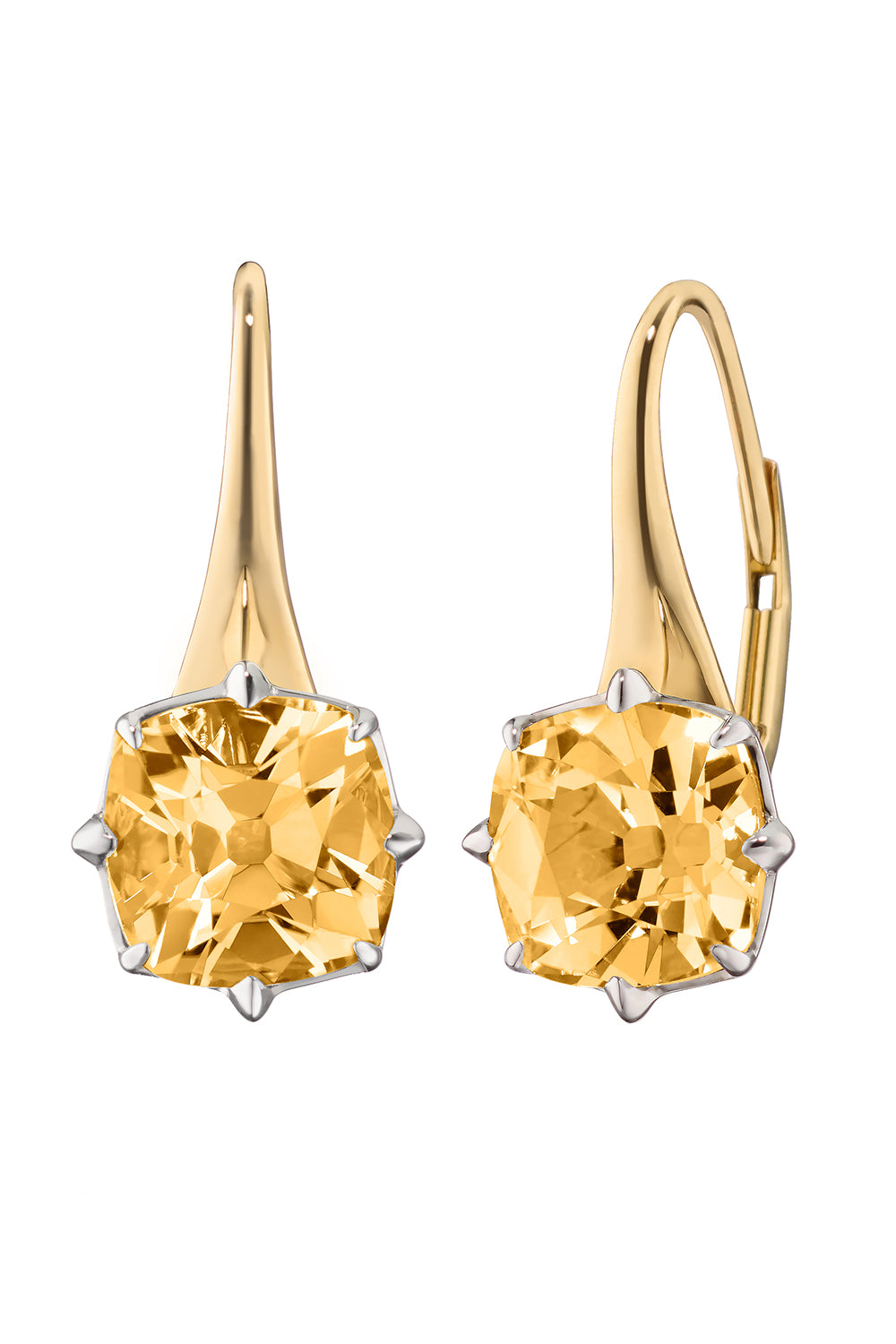 Citrine Two Tone Polaris Earrings