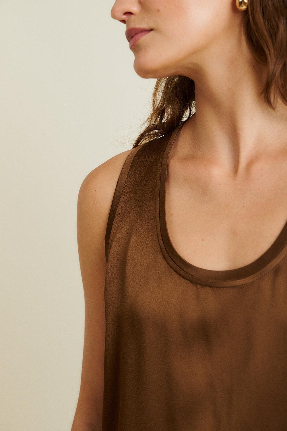 Tina Tank-BROWN-34-CLOTHINGTOPBLOUSE-DMN PARIS