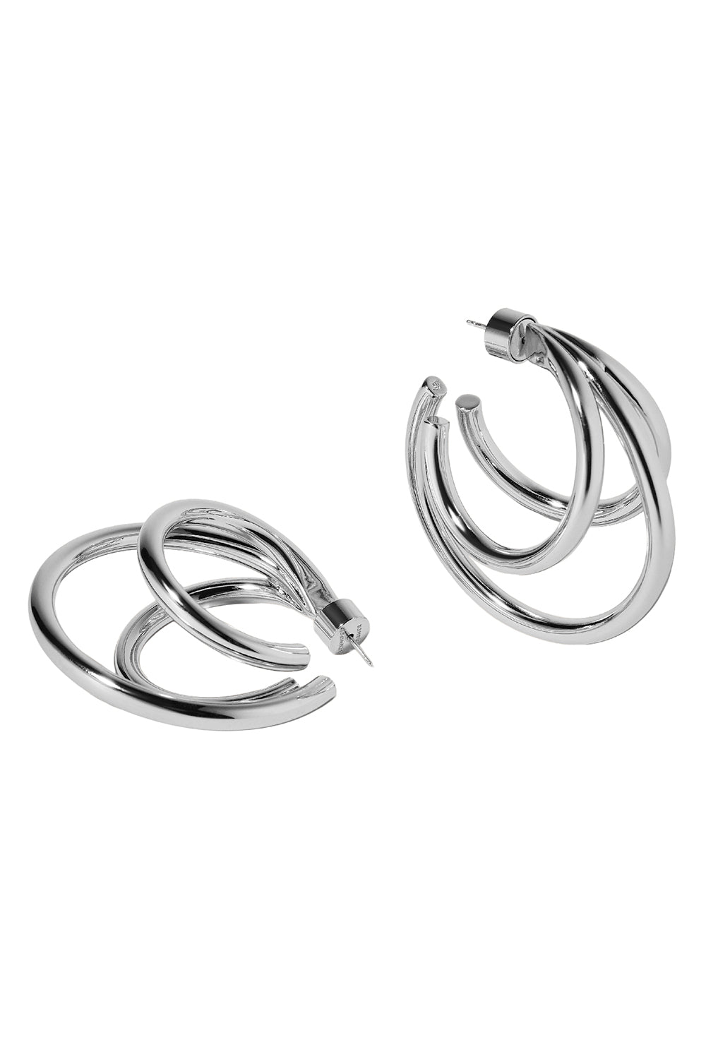 Triple Lilly Baby Hoop Earrings - Silver - 1.5in-SILVER-JEWELRYBOUTIQUEEARRING-JENNIFER FISHER