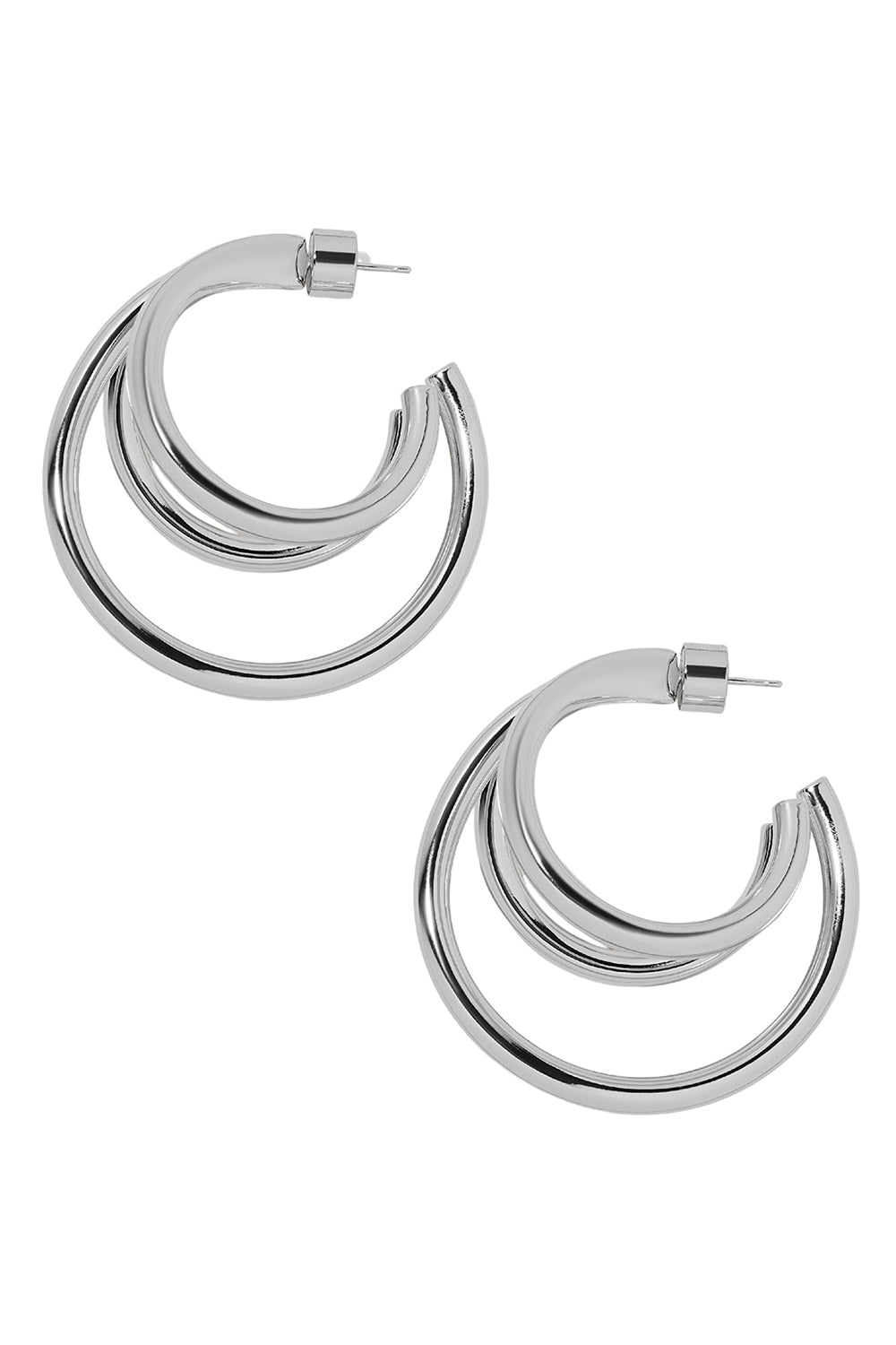 Triple Lilly Baby Hoop Earrings - Silver - 1.5in-SILVER-JEWELRYBOUTIQUEEARRING-JENNIFER FISHER